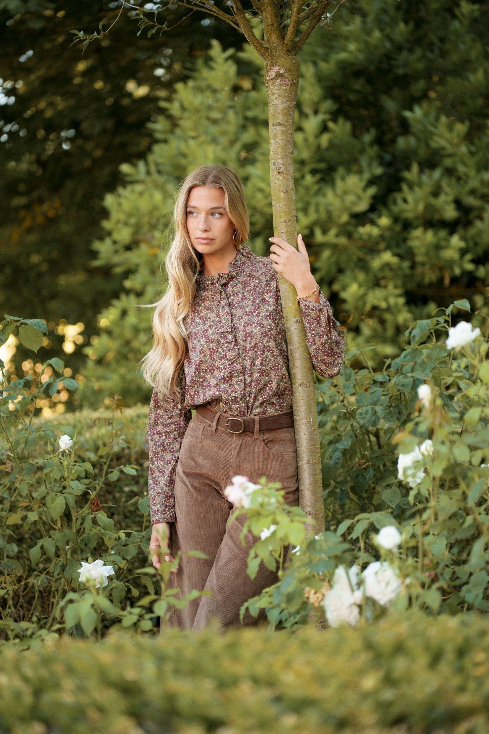 Maison Onado Maria chemise liberty col volanté fluide