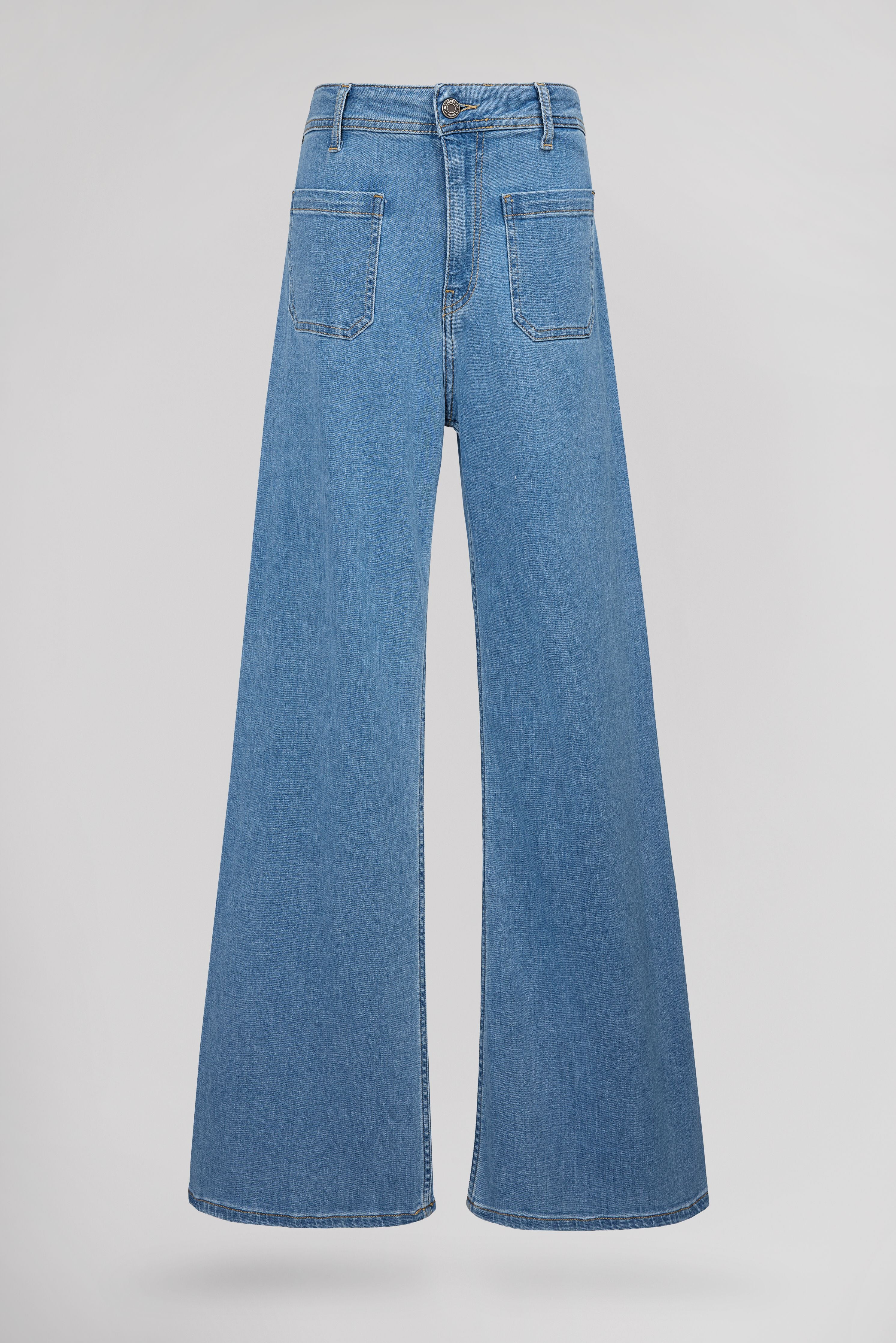 Teddy Smith P-Josefa 4PP jean flare indigo clair taille haute