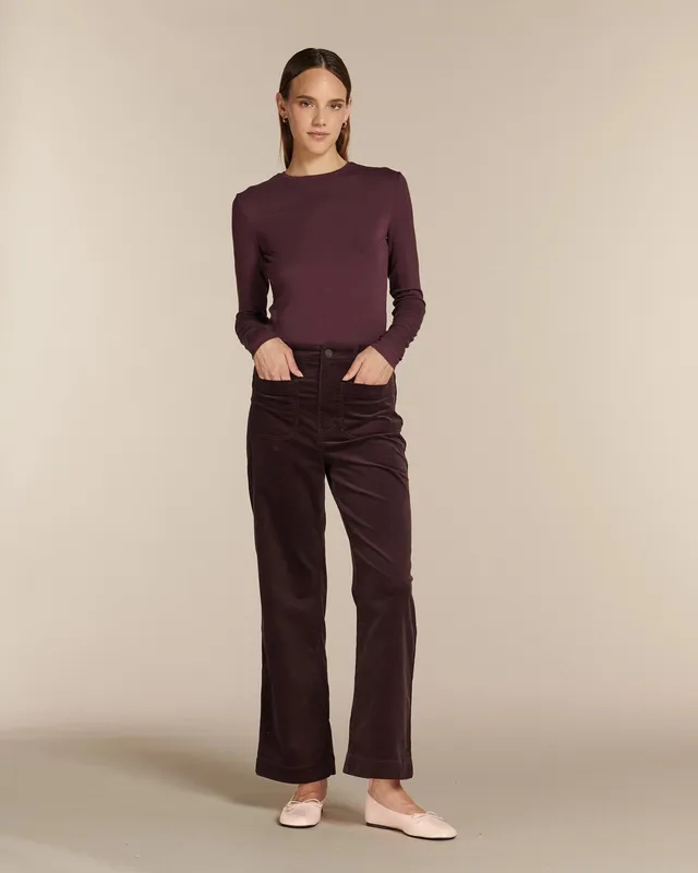 Labdip Samuel pantalon velours berry taille haute