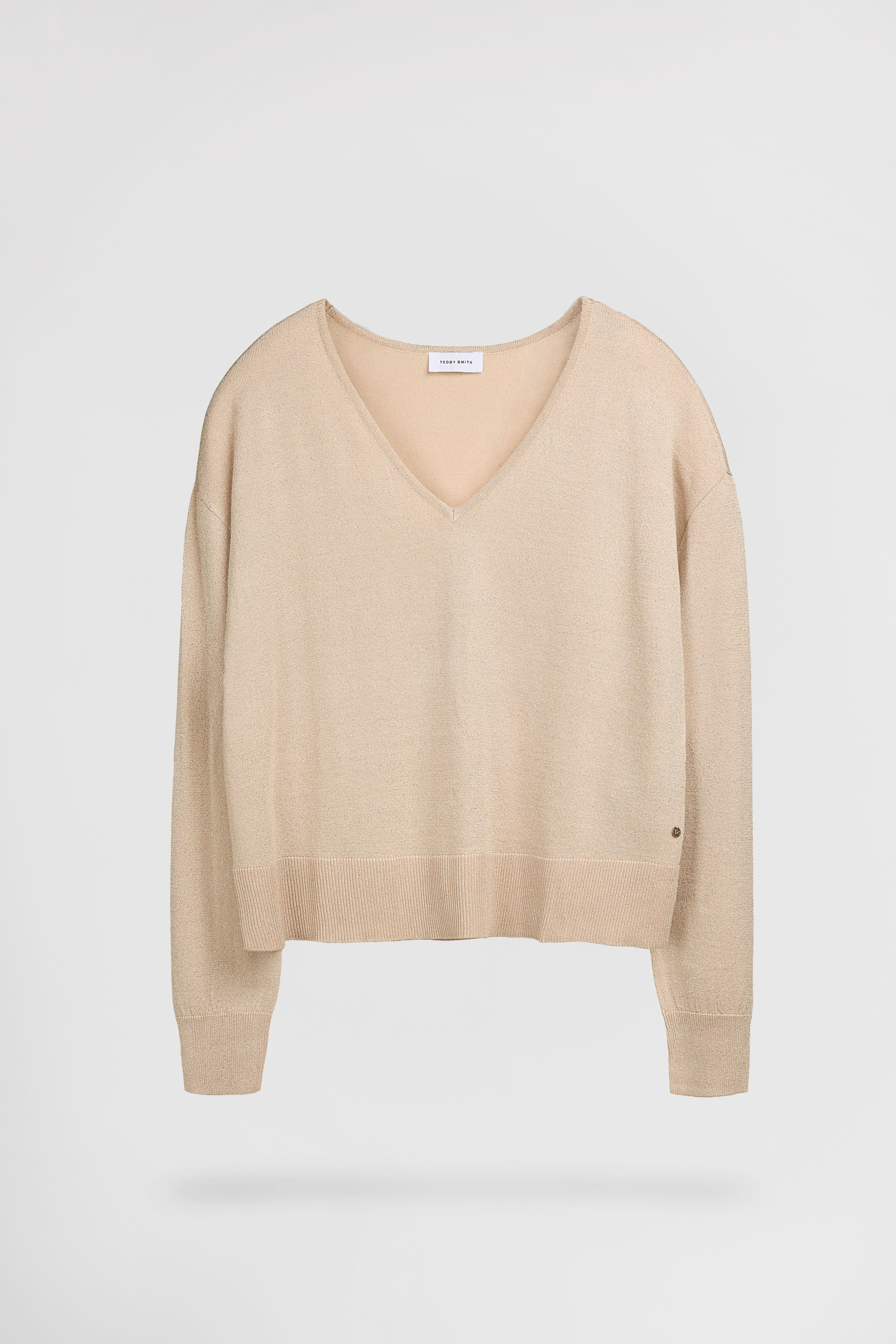 Teddy Smith P-Lizie pull grain de sable col V lurex