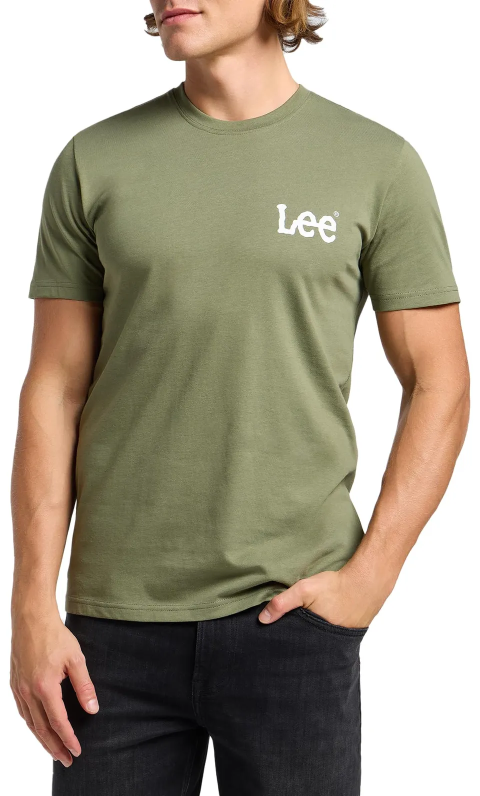 Lee Medium Wobbly Lee Tee t-shirt homme olive grove coton
