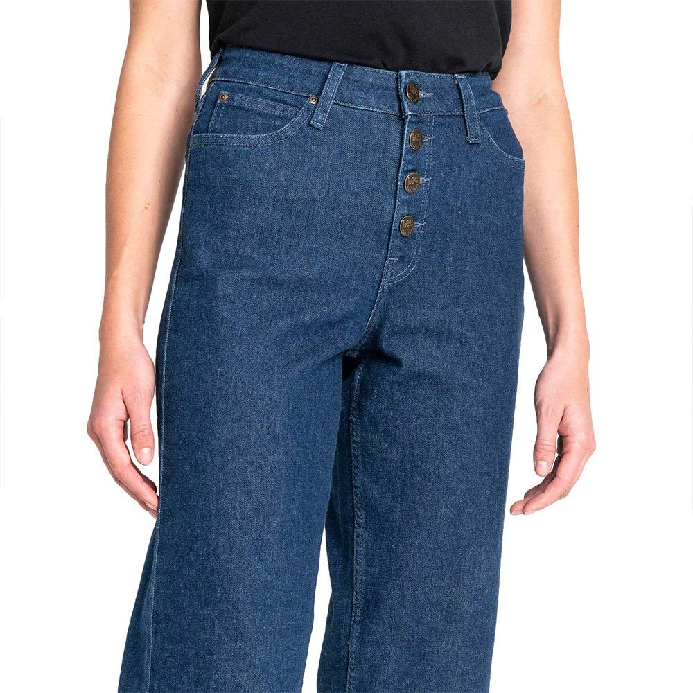Lee Wide Leg Jean Droit Femme Bleu Foncé Large