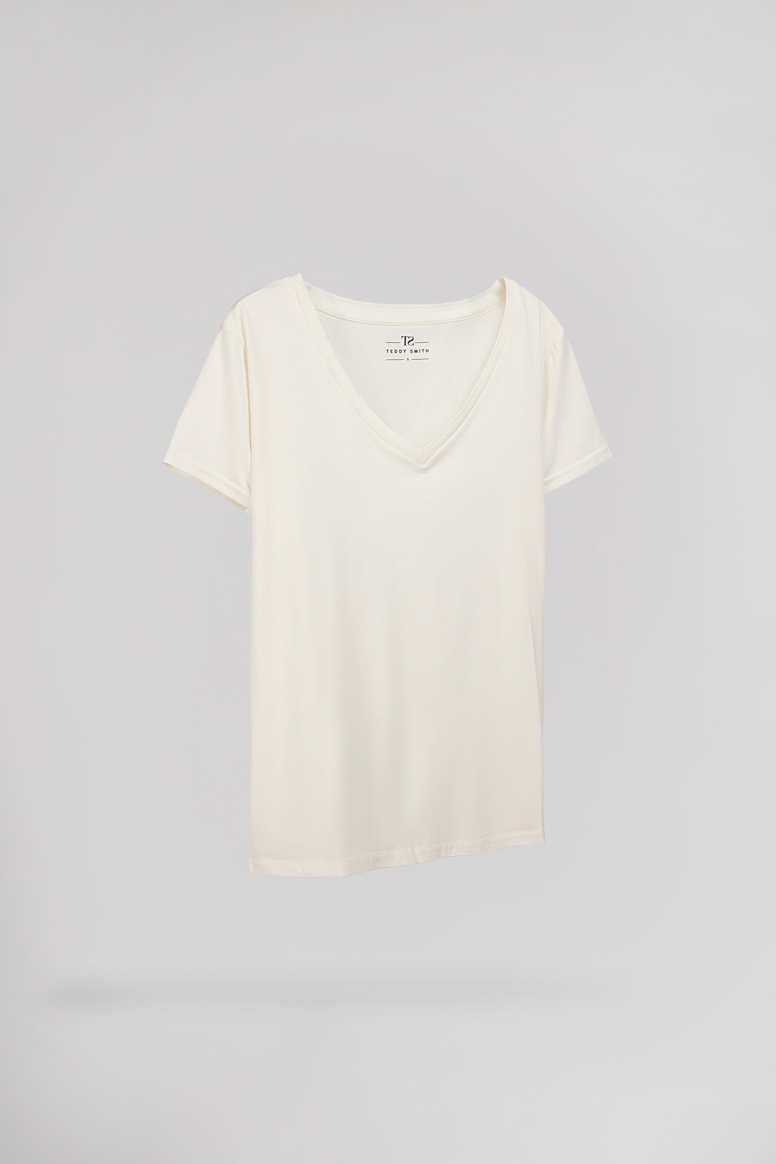 Teddy Smith T-Mia t-shirt femme blanc cassé modal