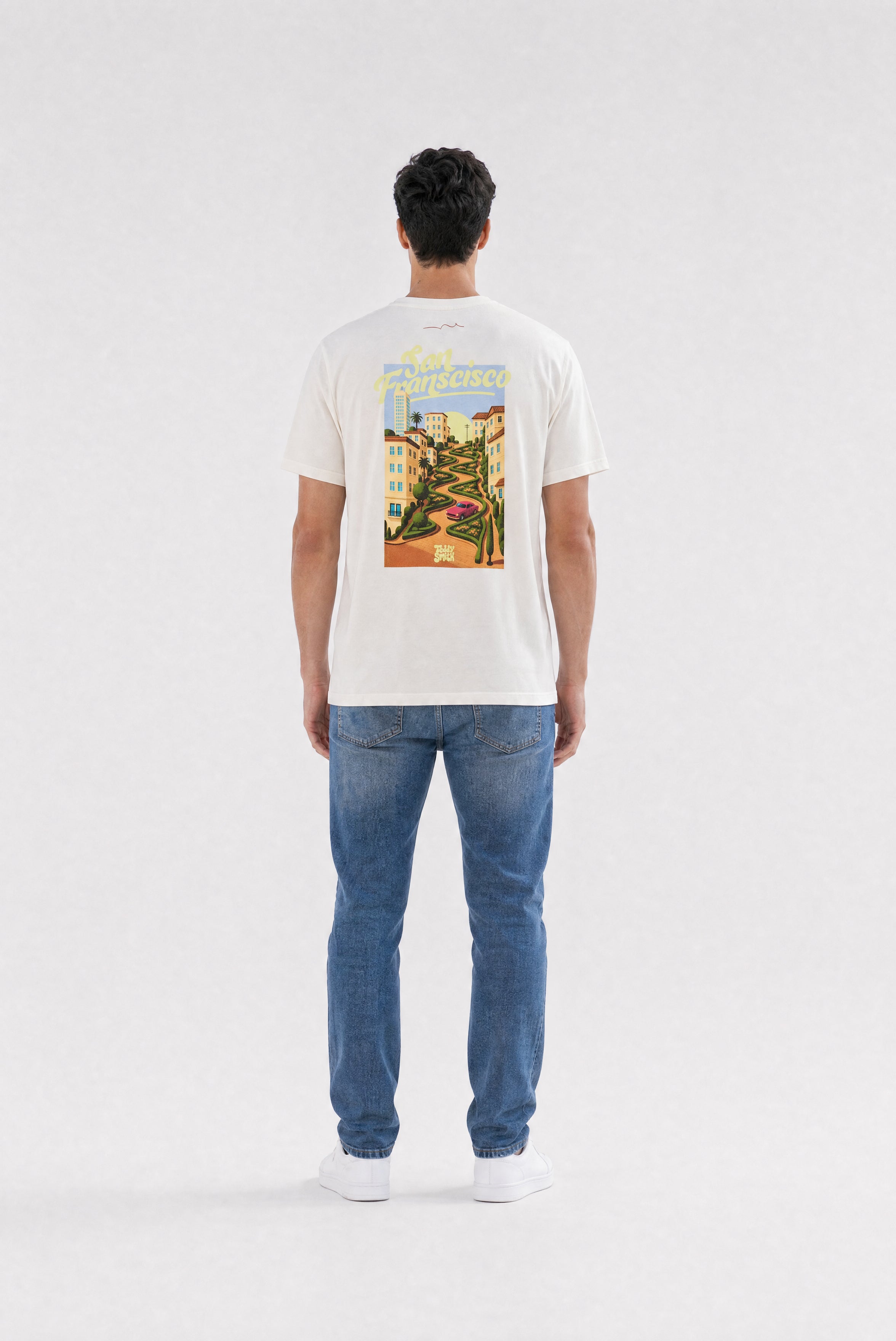 Teddy Smith T-Frans MC Middle White t-shirt homme blanc imprimé