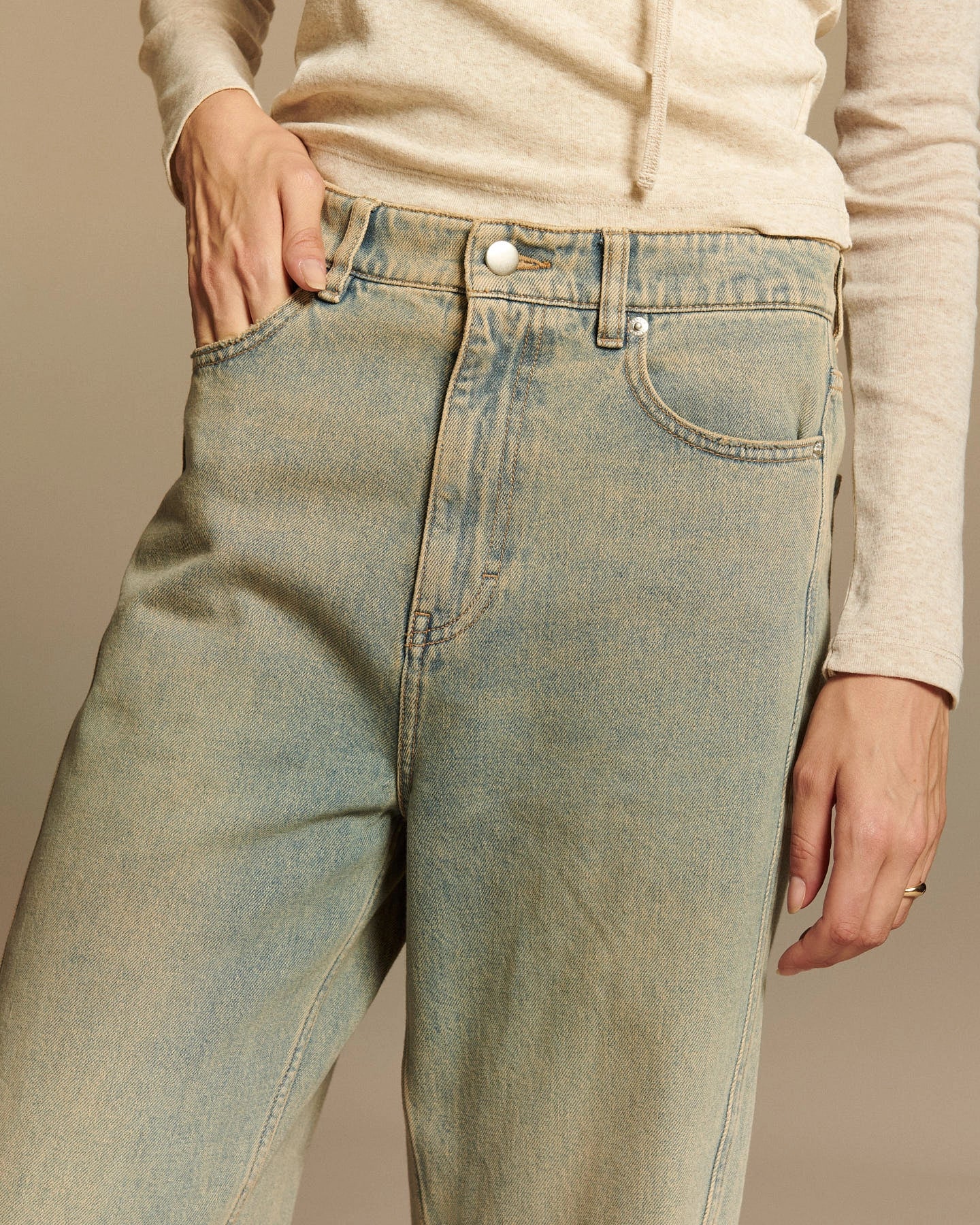 Labdip Ross jean droit large acid blue coton