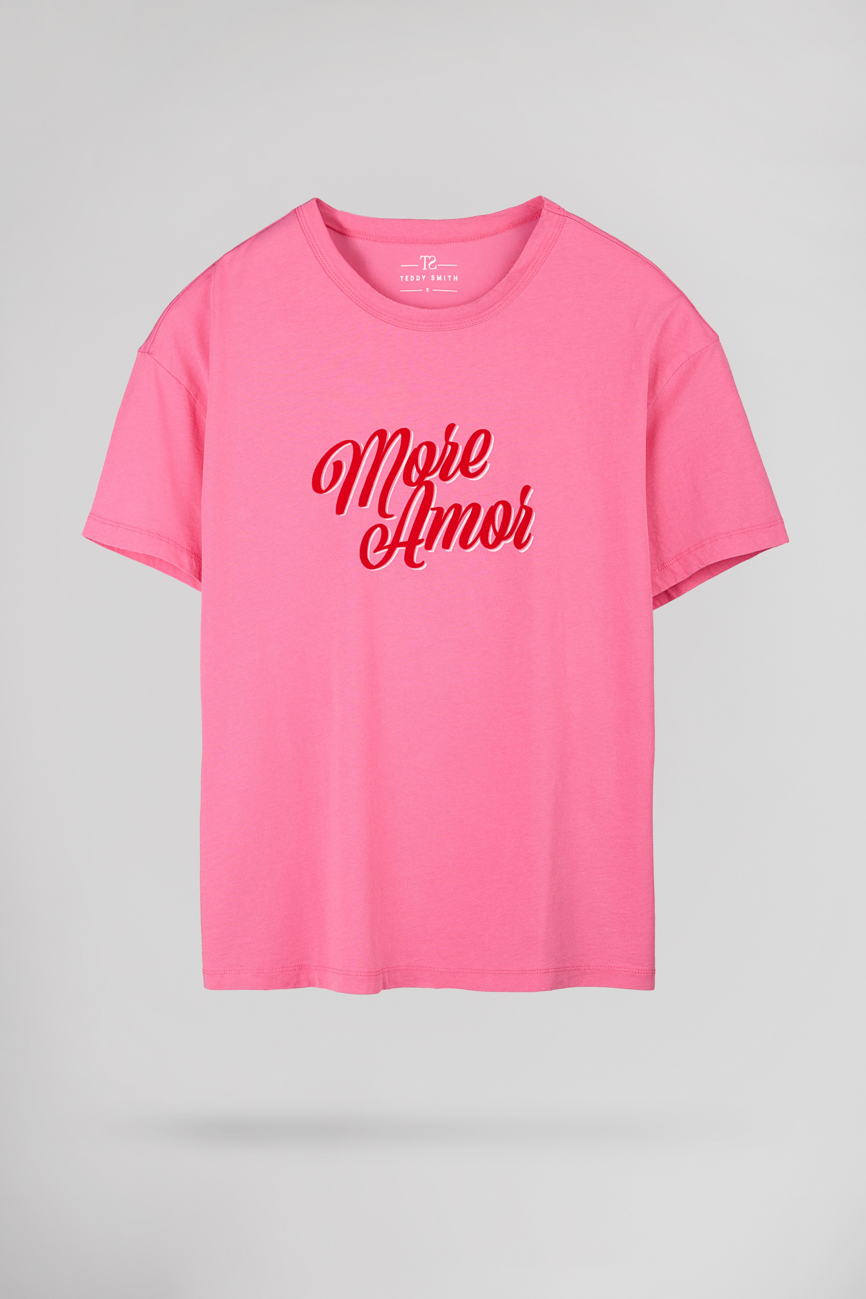 Teddy Smith T-Rose MC t-shirt bubble pink oversize femme