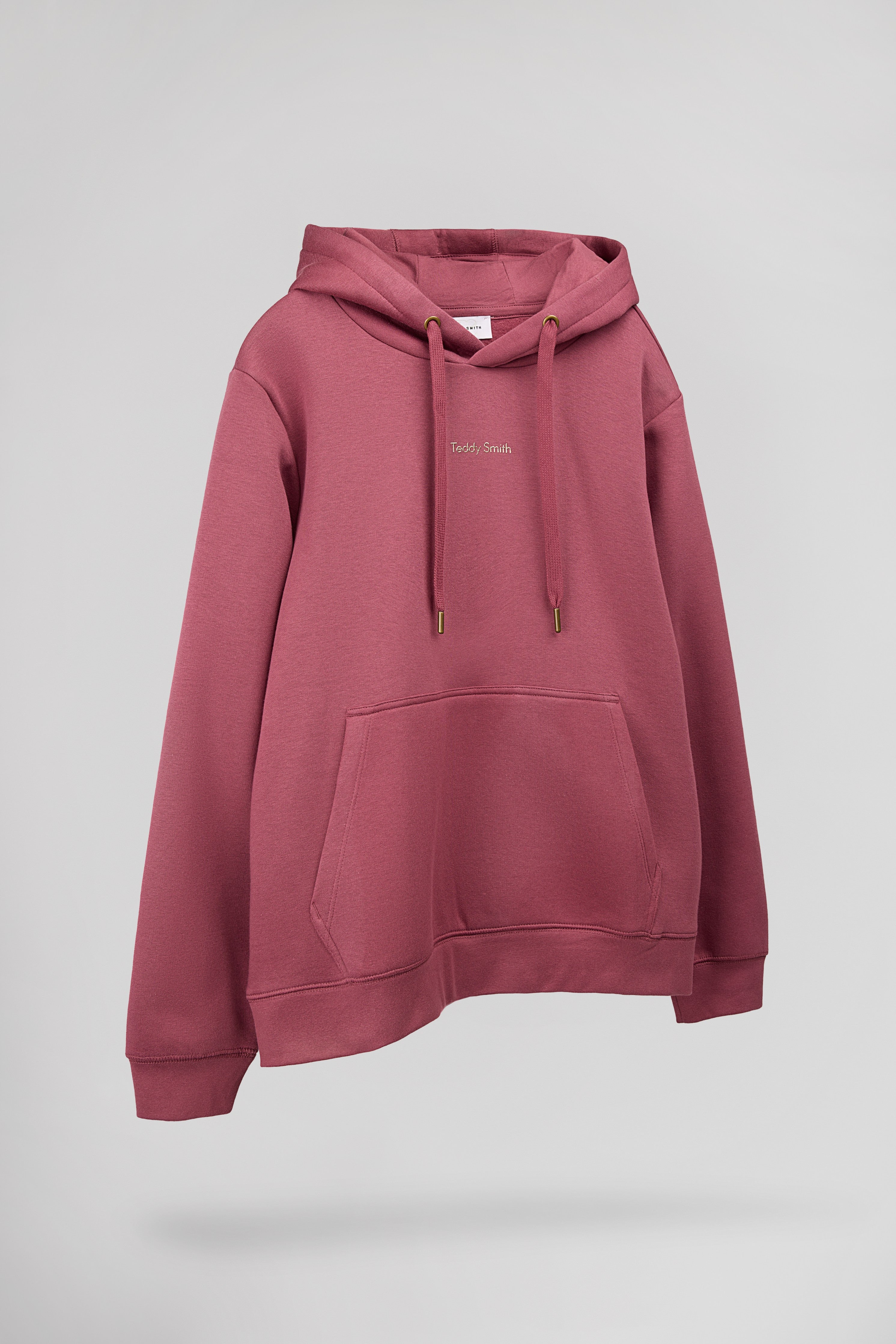 Teddy Smith S-Solene Hoody sweat capuche framboise foncé molleton