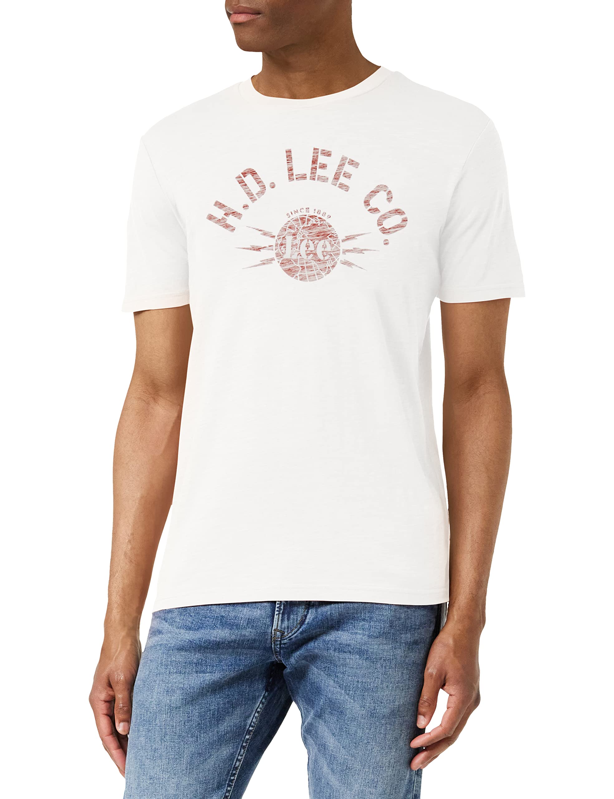 Lee Stencil Tee t-shirt homme blanc XXL coton