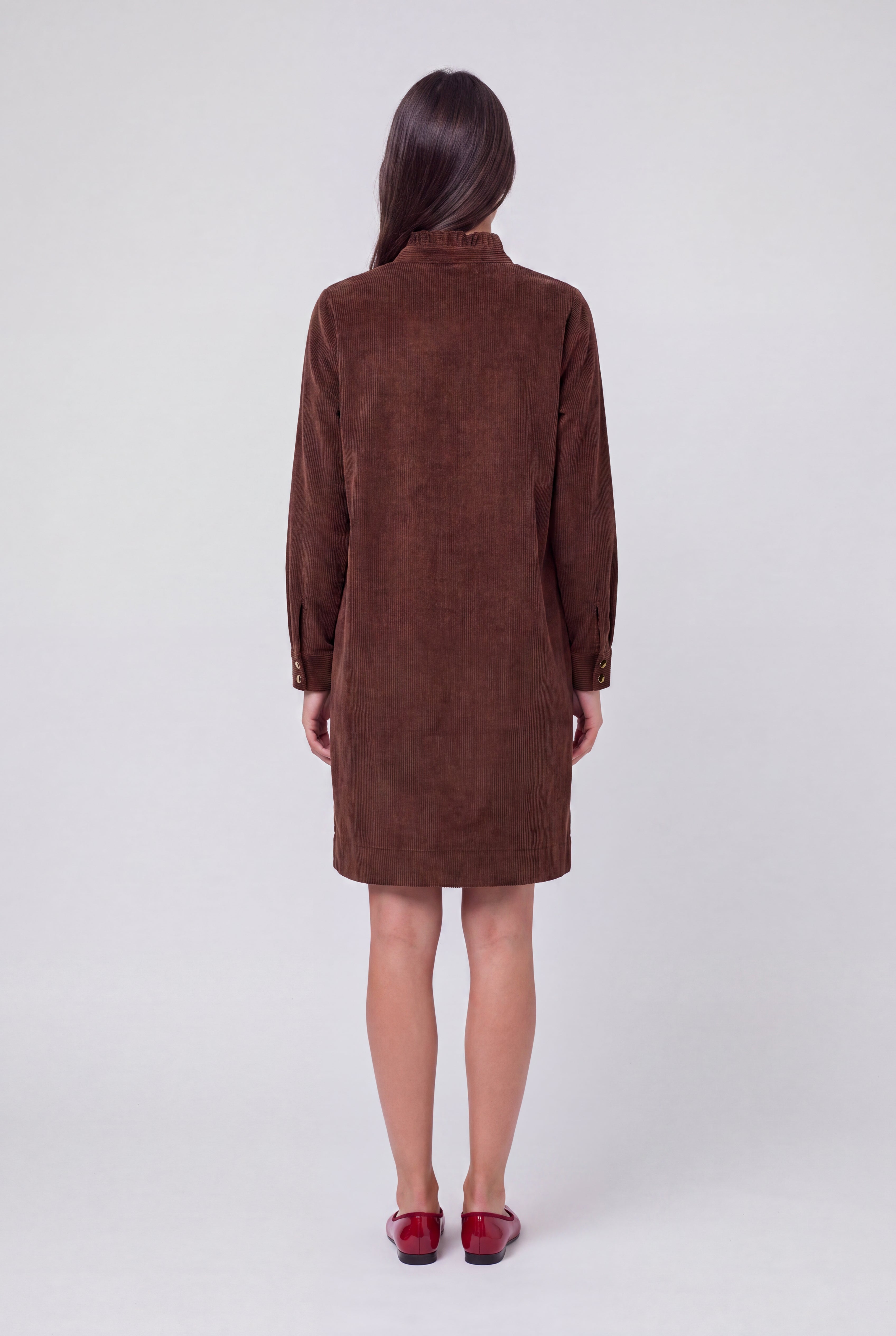 Teddy Smith R-Vicka ML robe velours chocolat femme