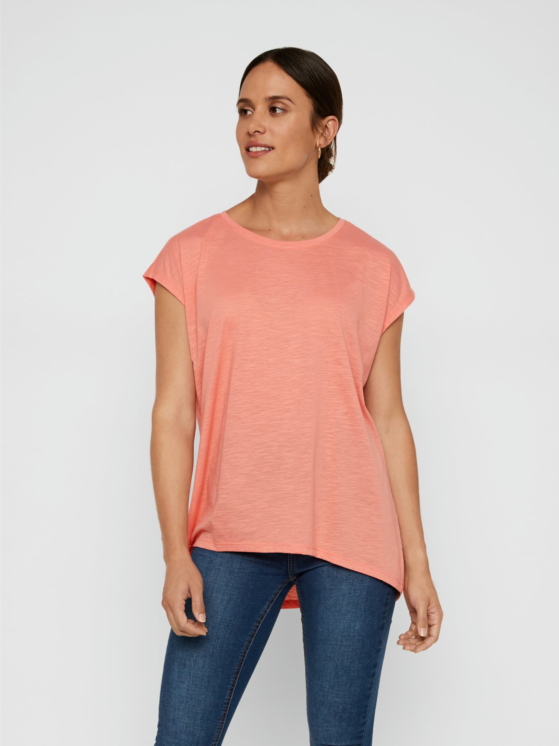 Noisy May t-shirt oversize col rond ourlet arrondi
