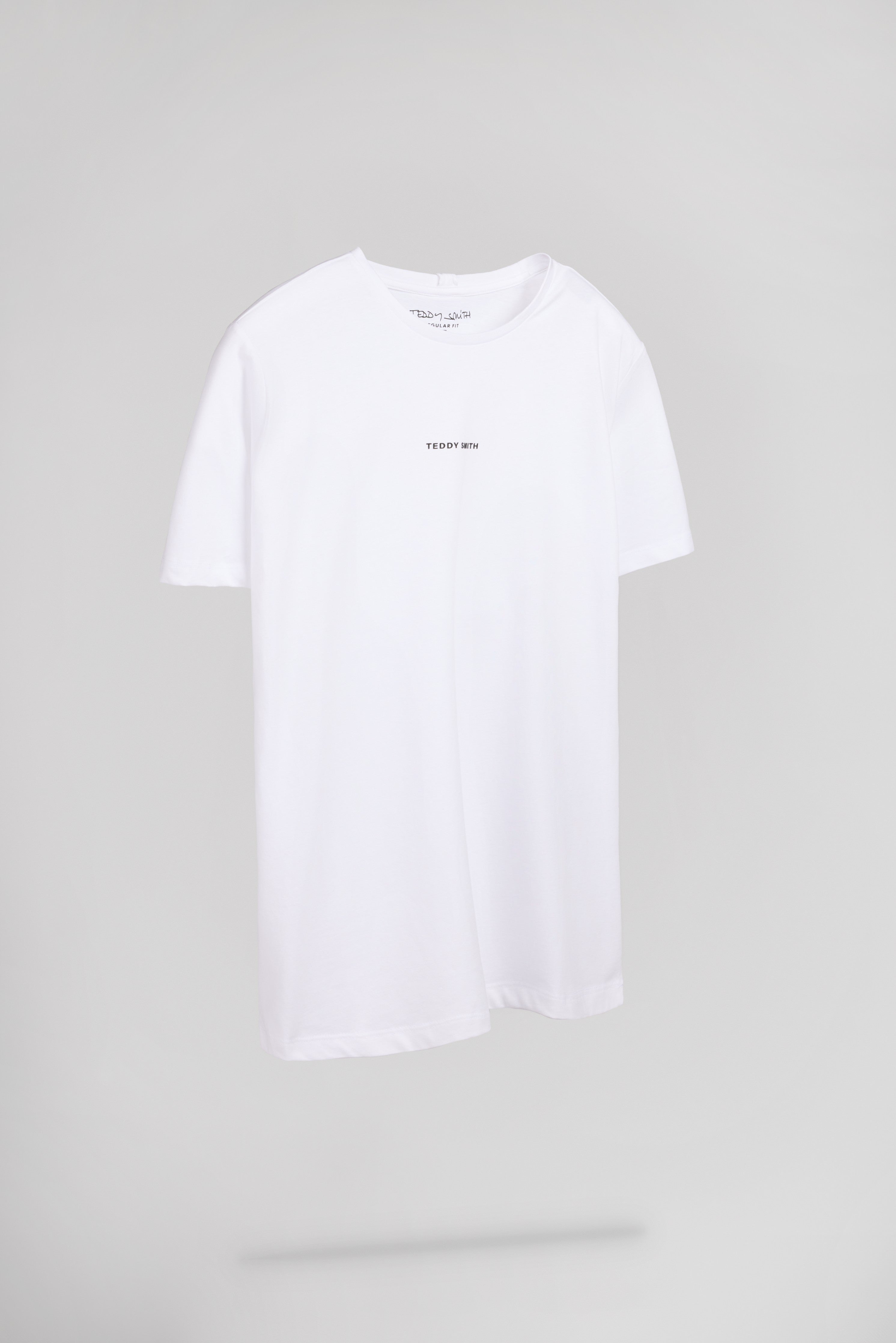 Teddy Smith T-Soy 2 T-shirt col rond blanc coton homme