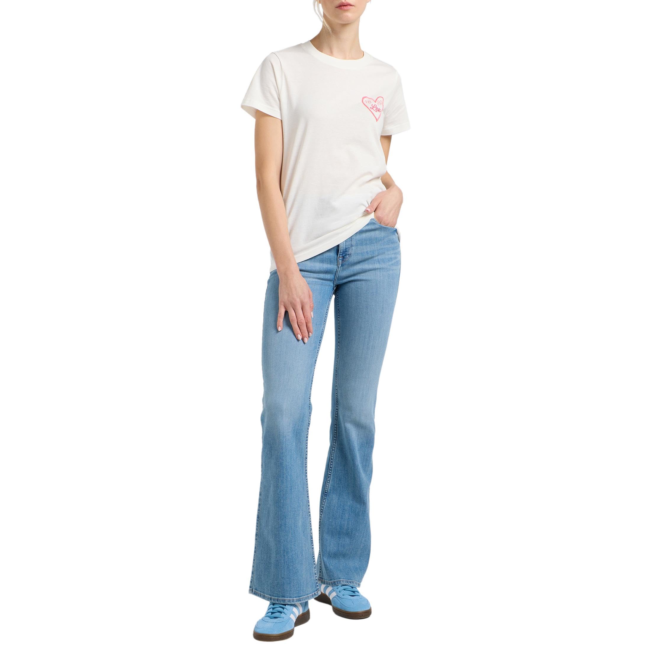 Lee Small Logo Tee t-shirt femme écru coton