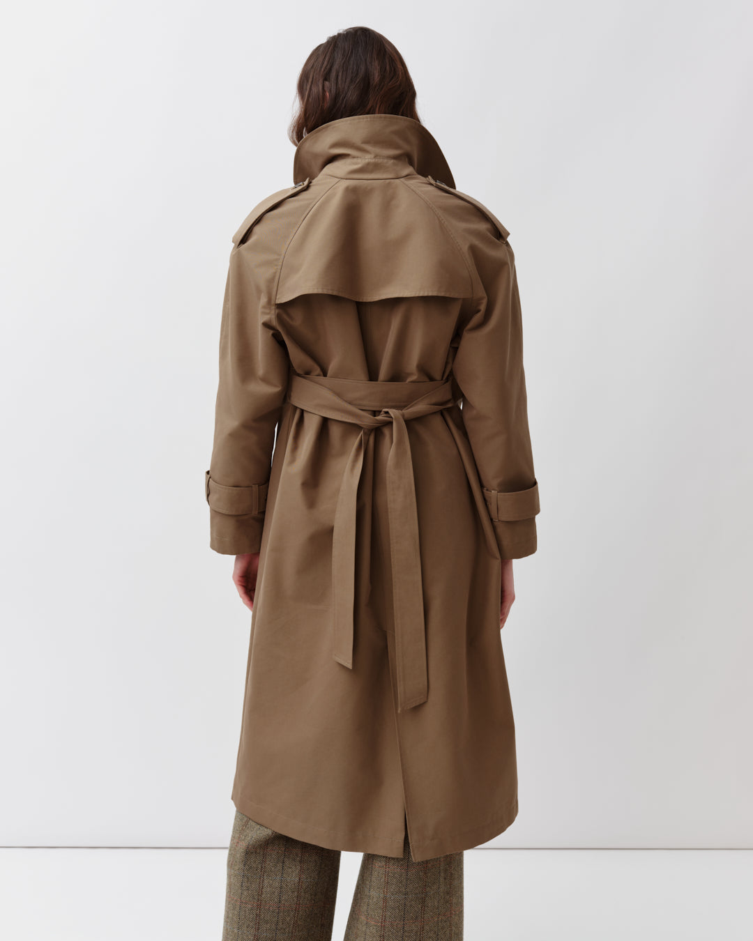 DIEGA MARIGO manteau kaki trench long à ceinture