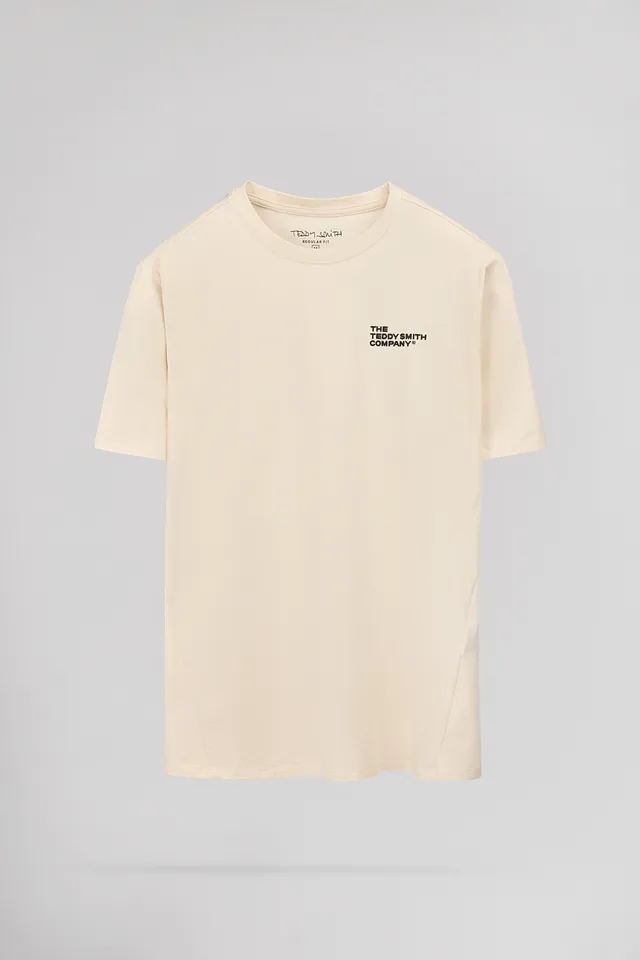 Teddy Smith T-Company t-shirt cream homme col rond