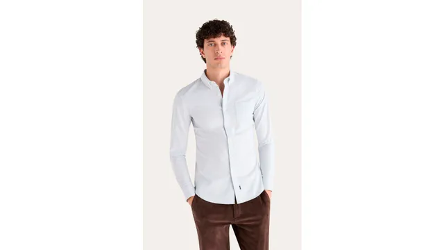 Dockers Oxford Chemise Slim Bleue Stretch Bureau