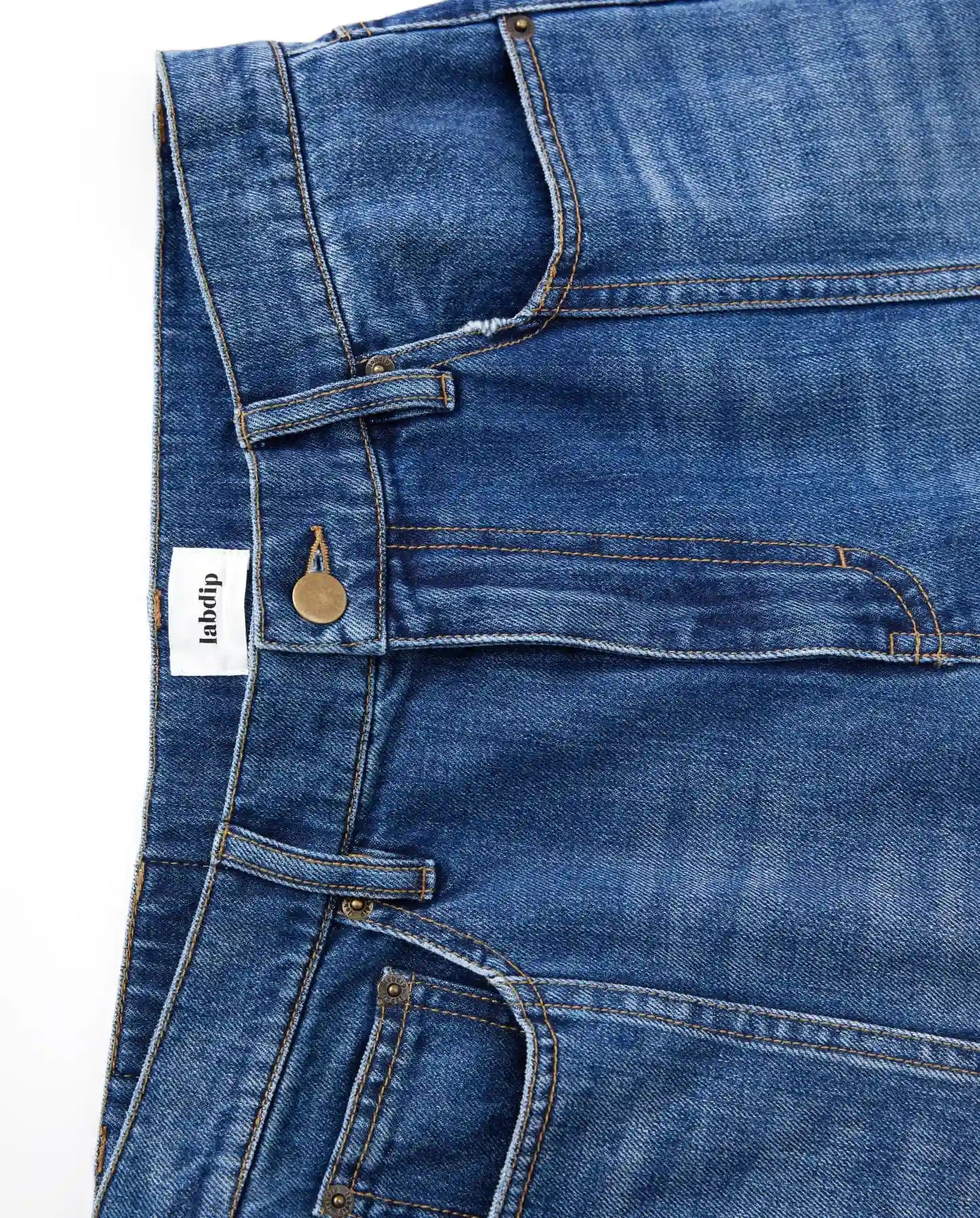Labdip Walas Old Mill jean baggy 100% coton bleu indigo