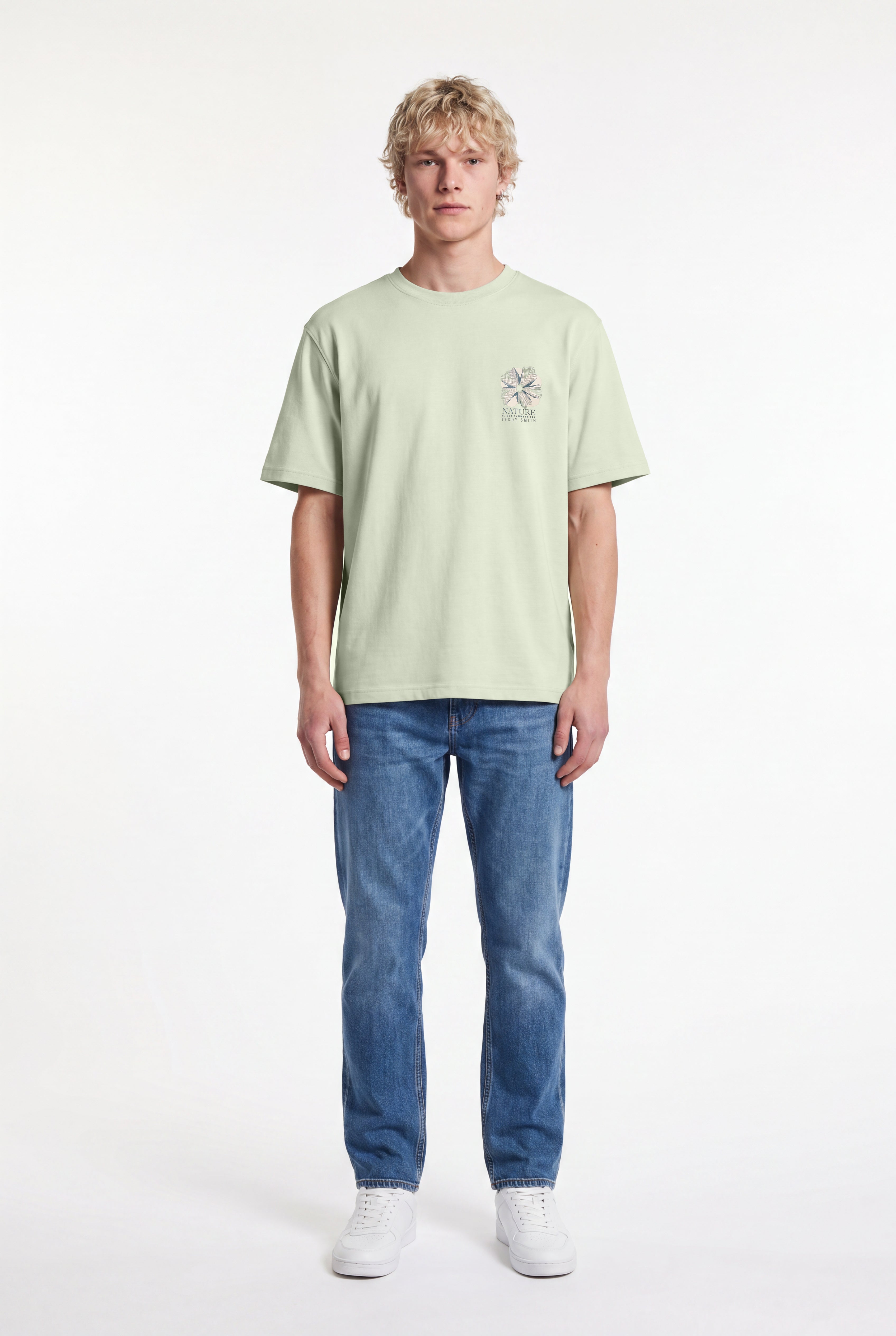Teddy Smith T-Nature MC t-shirt vert nacre ample coton