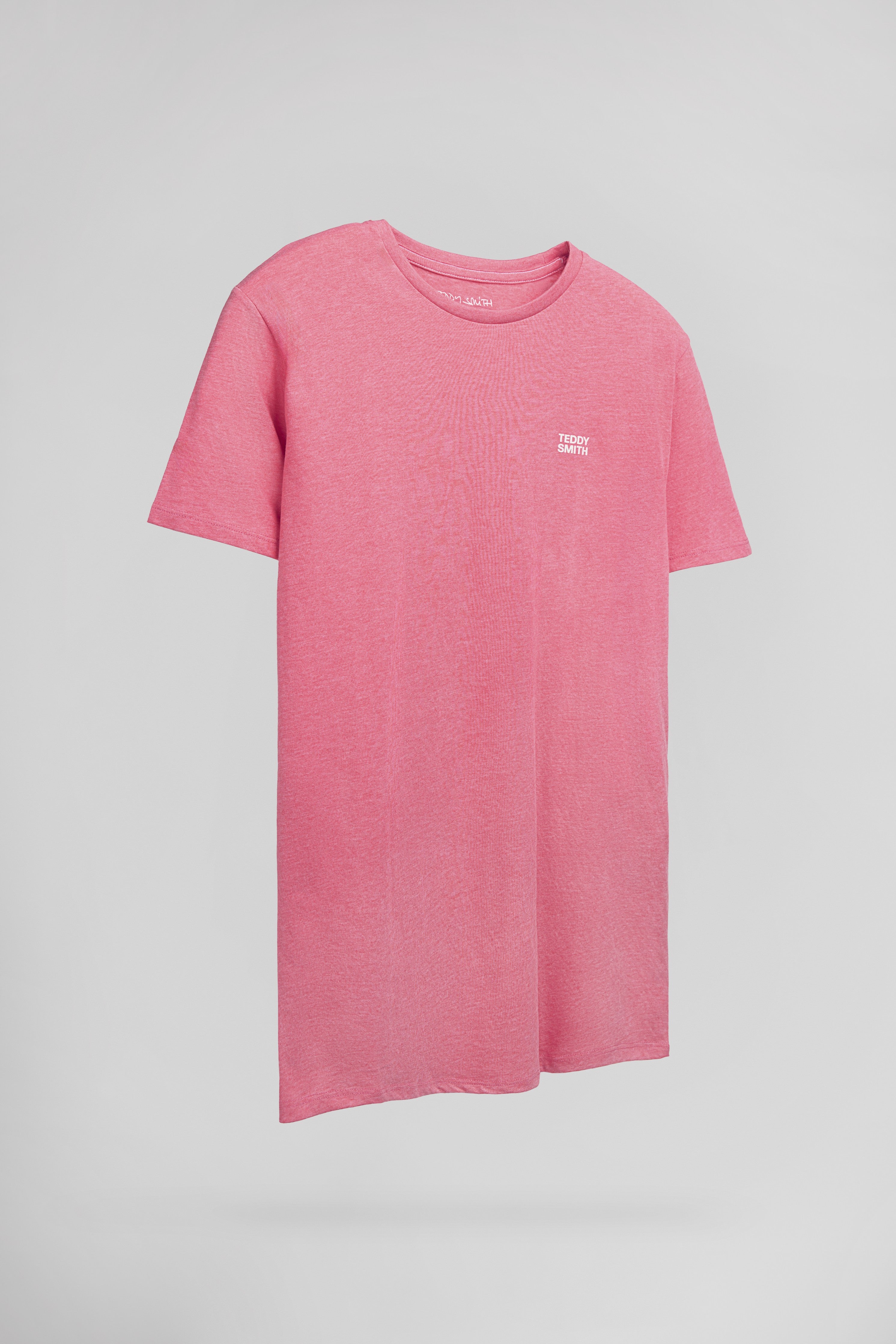Teddy Smith The Tee 1 MC T-shirt rose vif coton