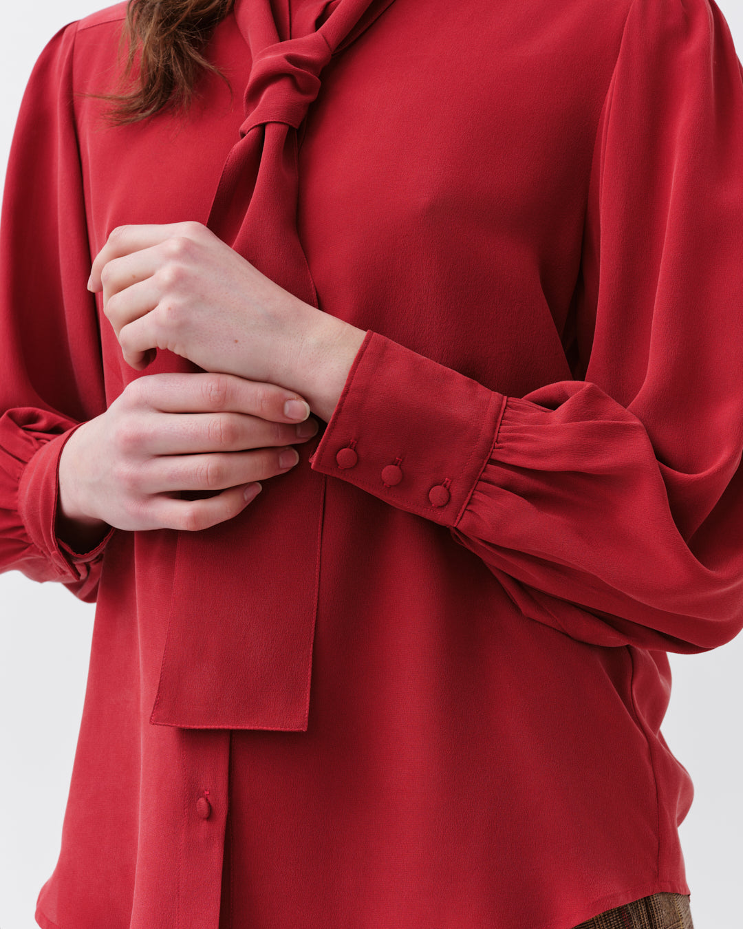 DIEGA COLZA chemise soie rouge