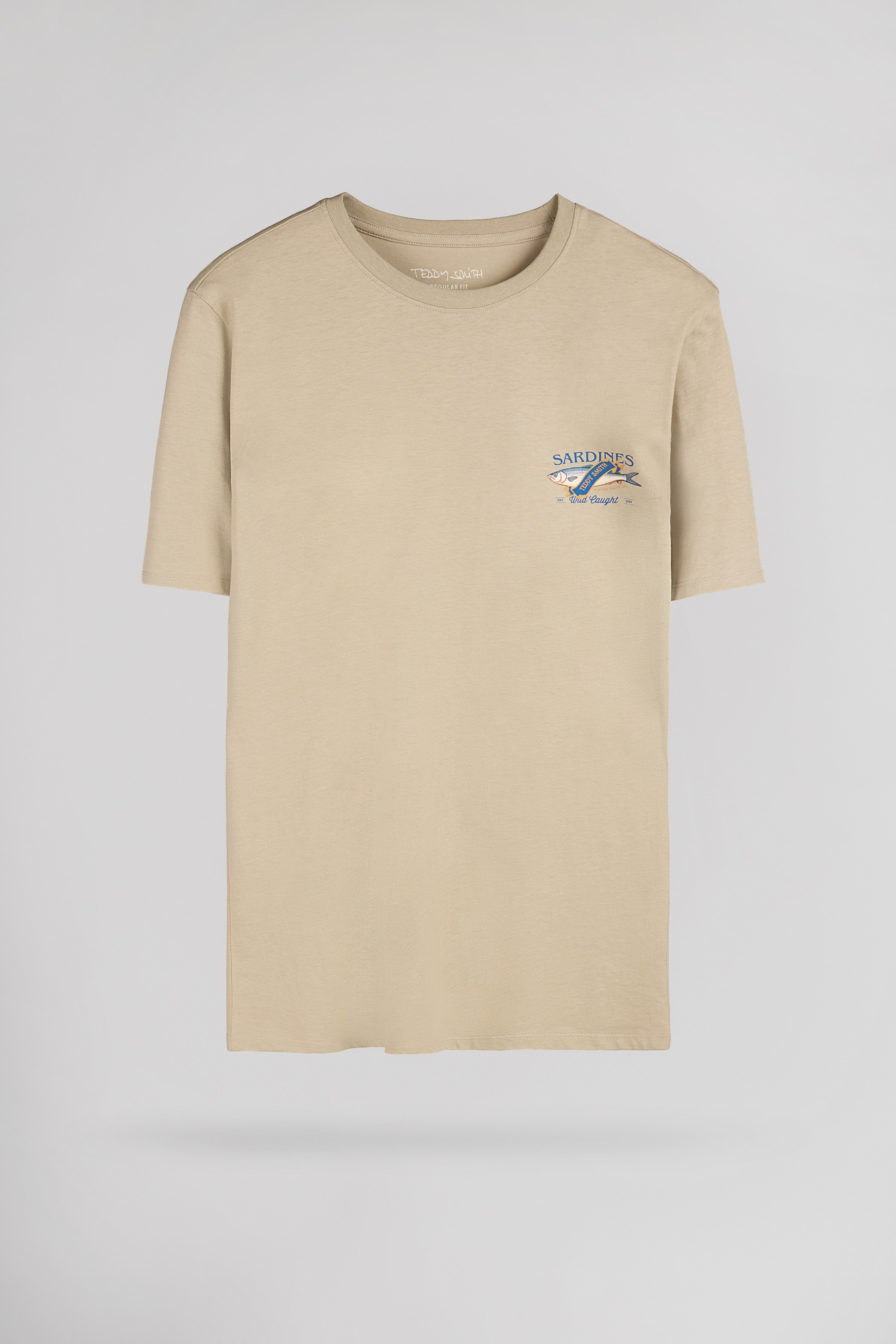 Teddy Smith T-Fish t-shirt beige col rond coton