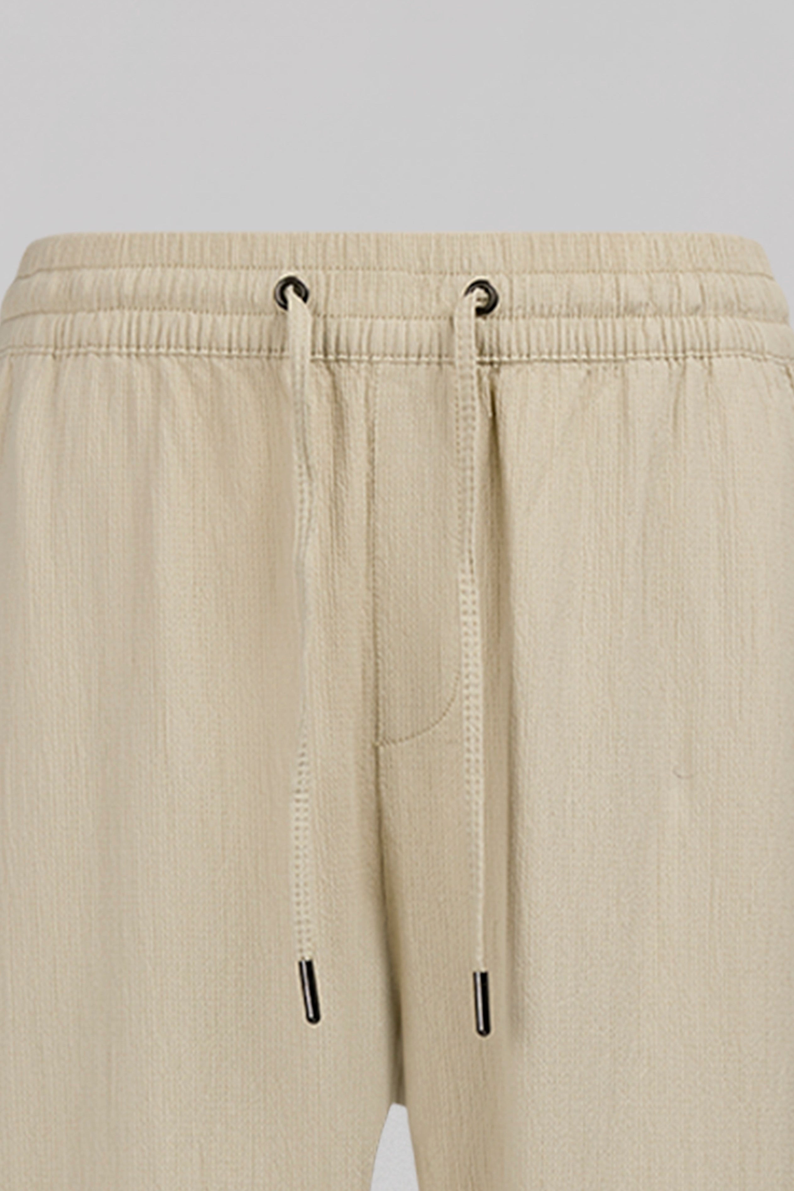 Teddy Smith Seersucke pantalon slim grège femme