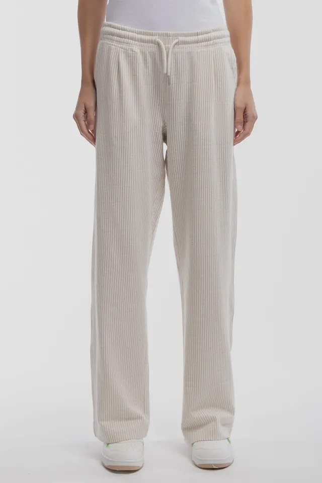 Teddy Smith P-Sublim pantalon beige rayures femme