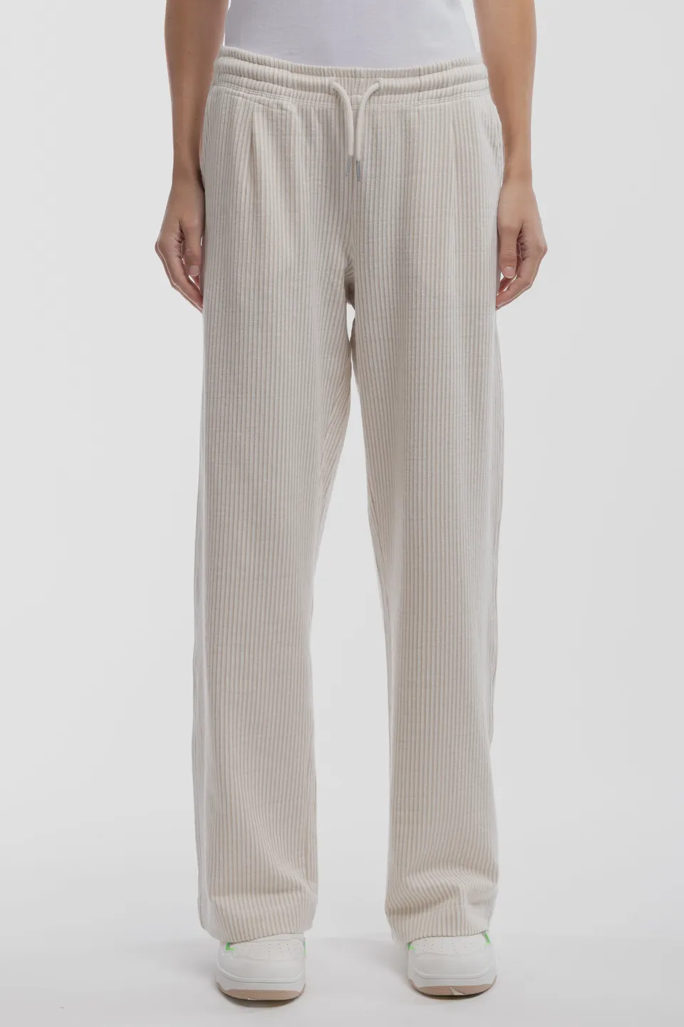 Teddy Smith P-Sublim pantalon beige rayures femme