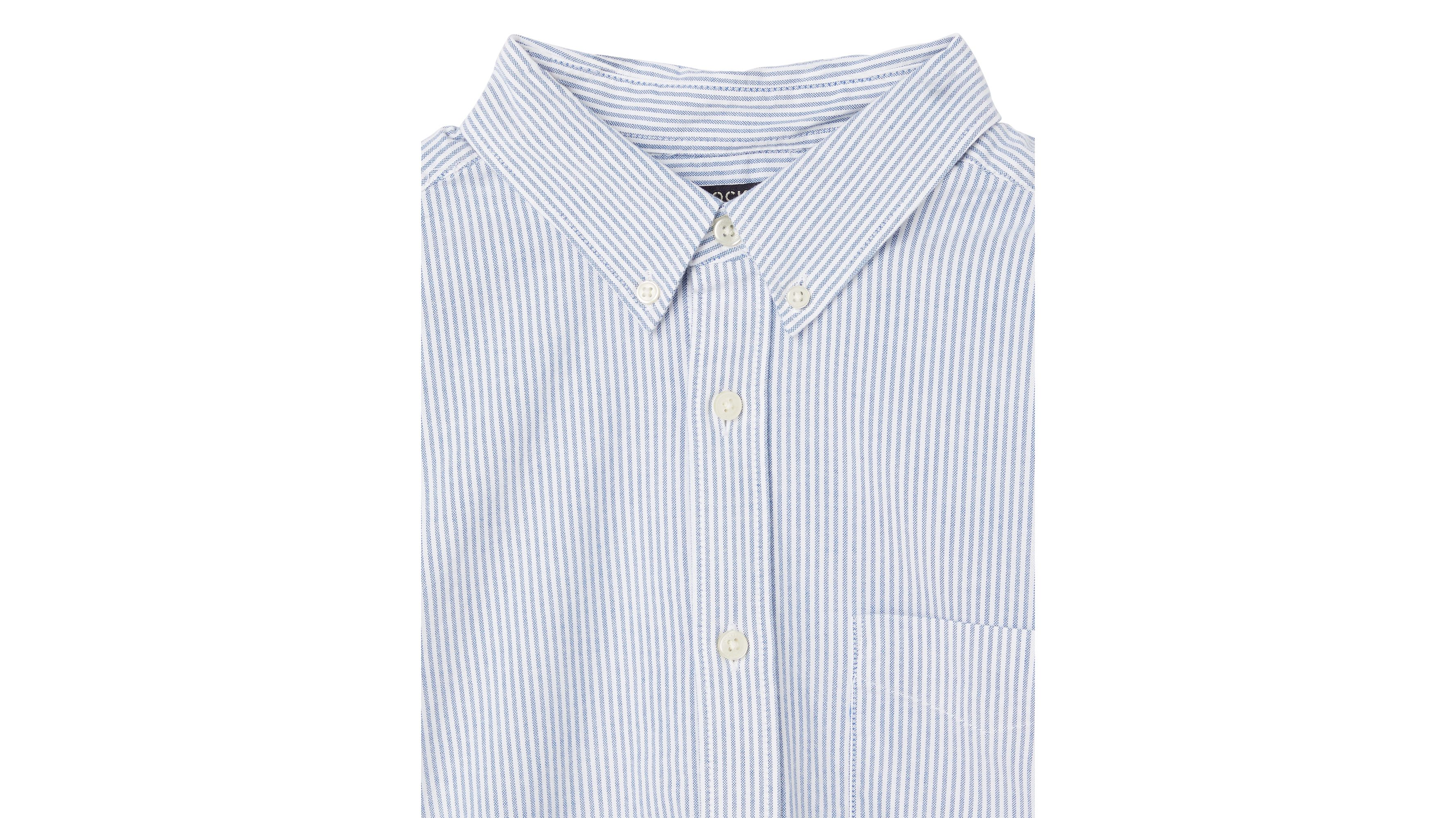 Dockers Oxford 2 Button Collar chemise homme slim bleu rayé