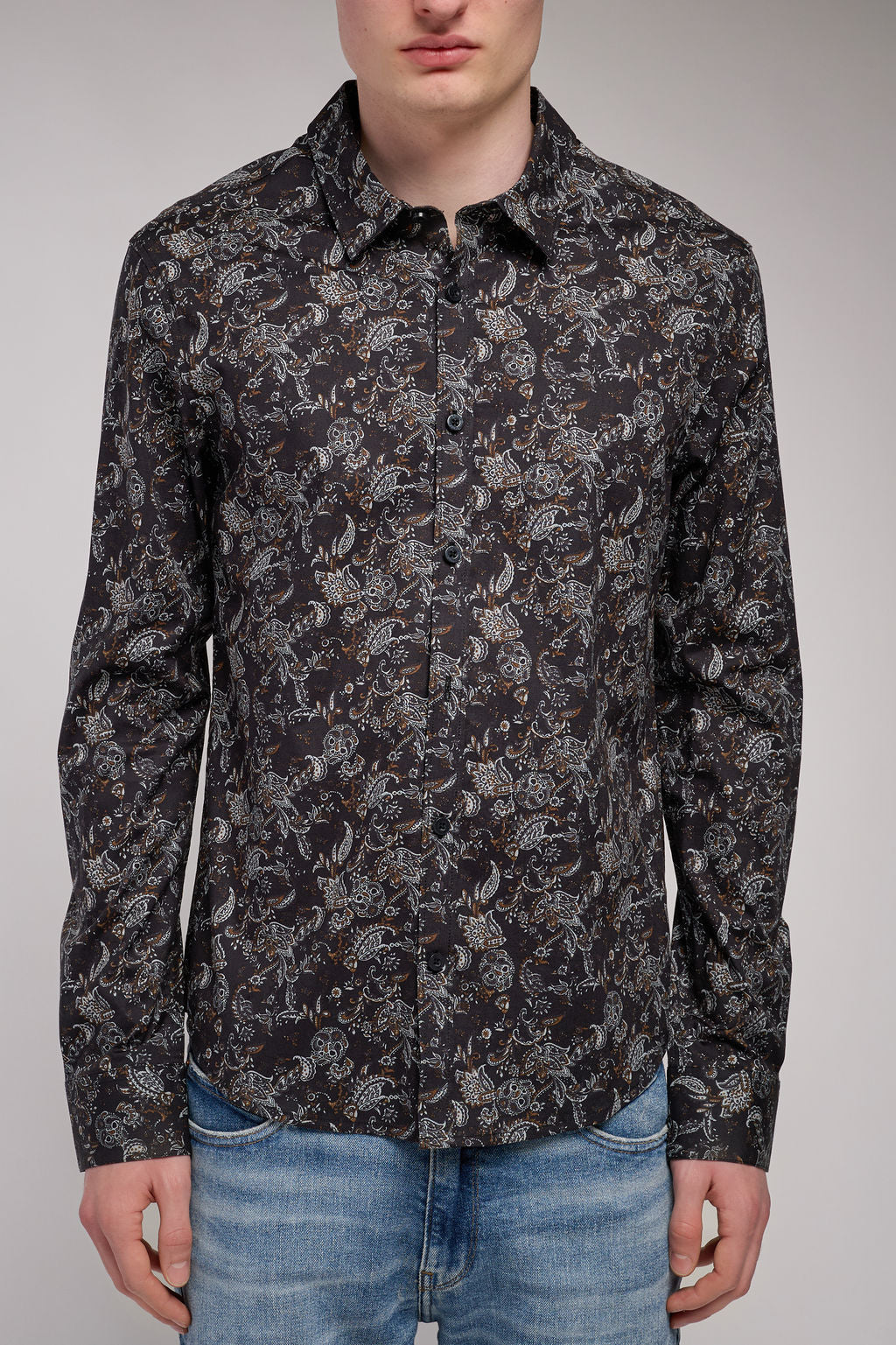 Teddy Smith Carton ML chemise noire stretch homme
