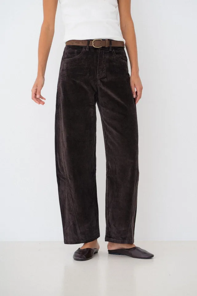 Maison Onado Karine pantalon velours chocolat