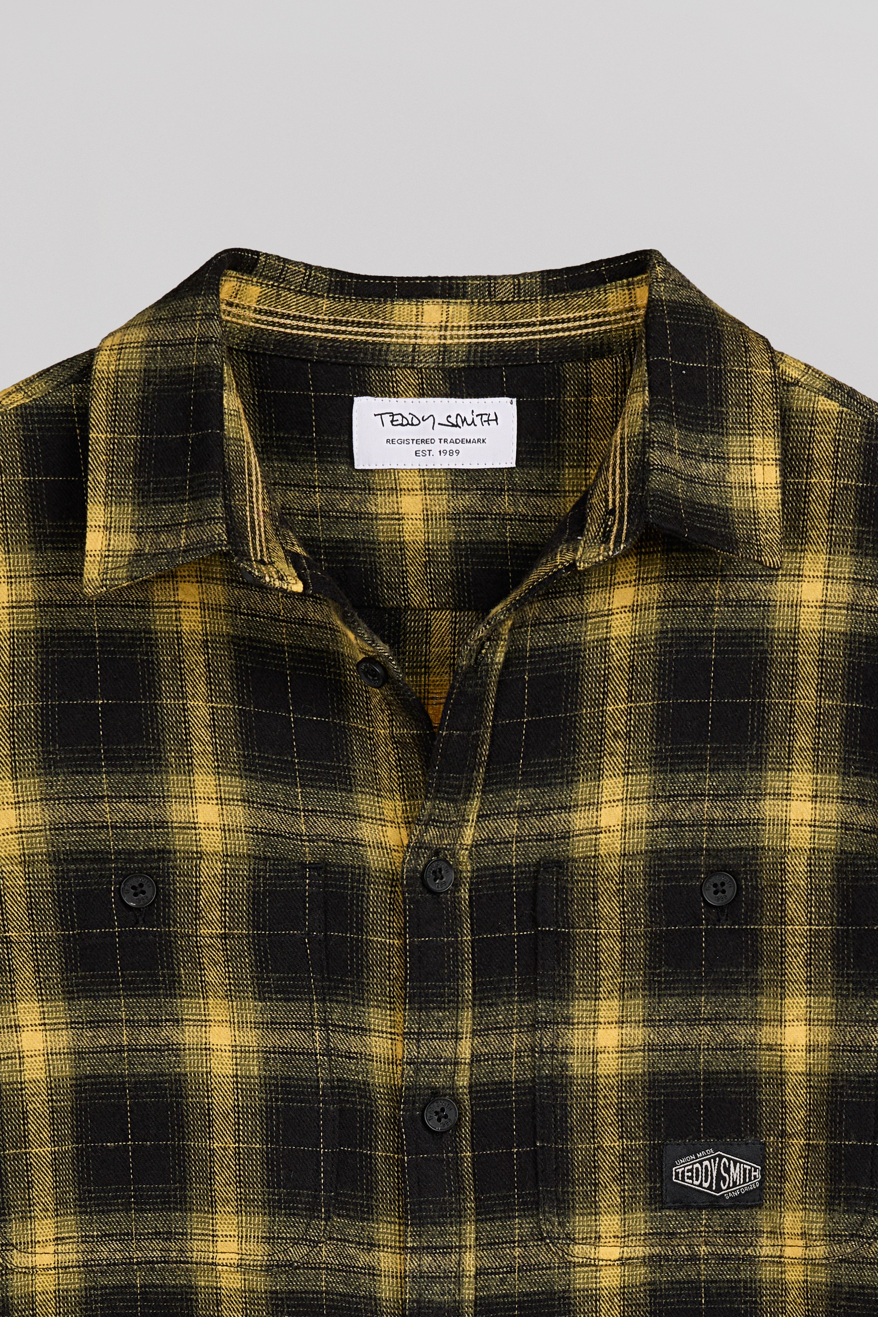 Teddy Smith C-Antho ML Jr chemise flanelle olive garçon