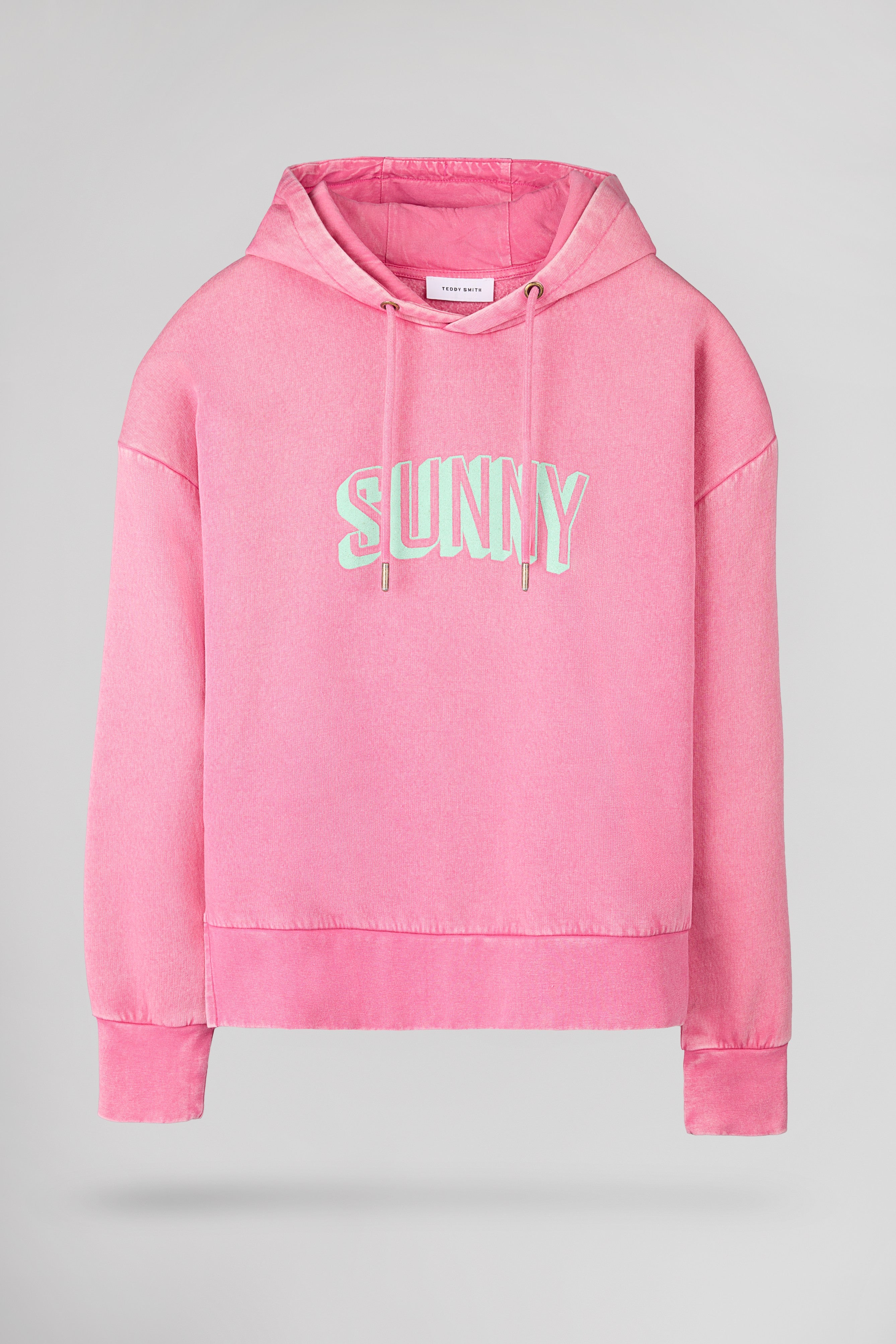 Teddy Smith S-Paillette sweat capuche Bubble Pink femme molleton
