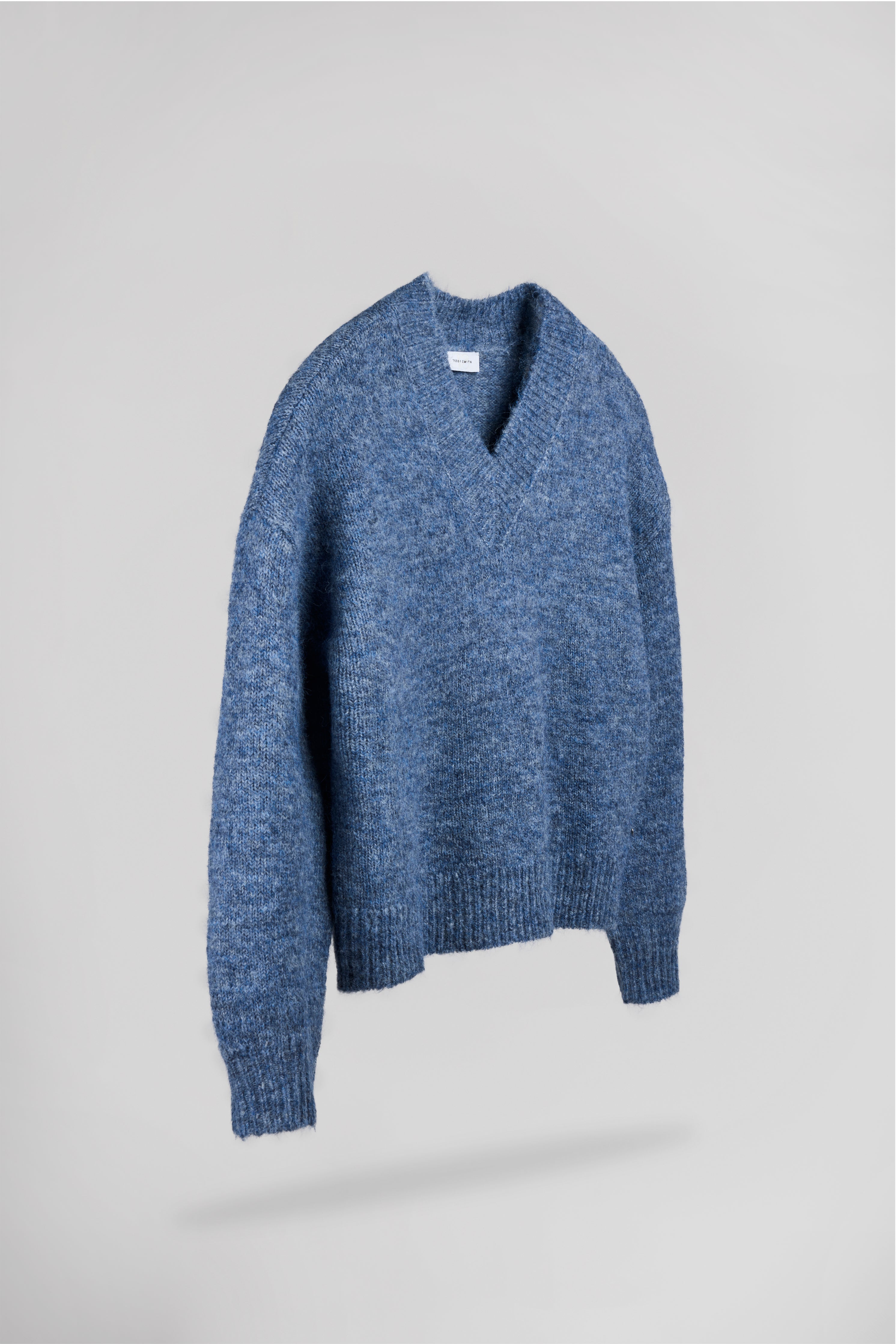 Teddy Smith P-Keith pull col V marine chiné femme oversize