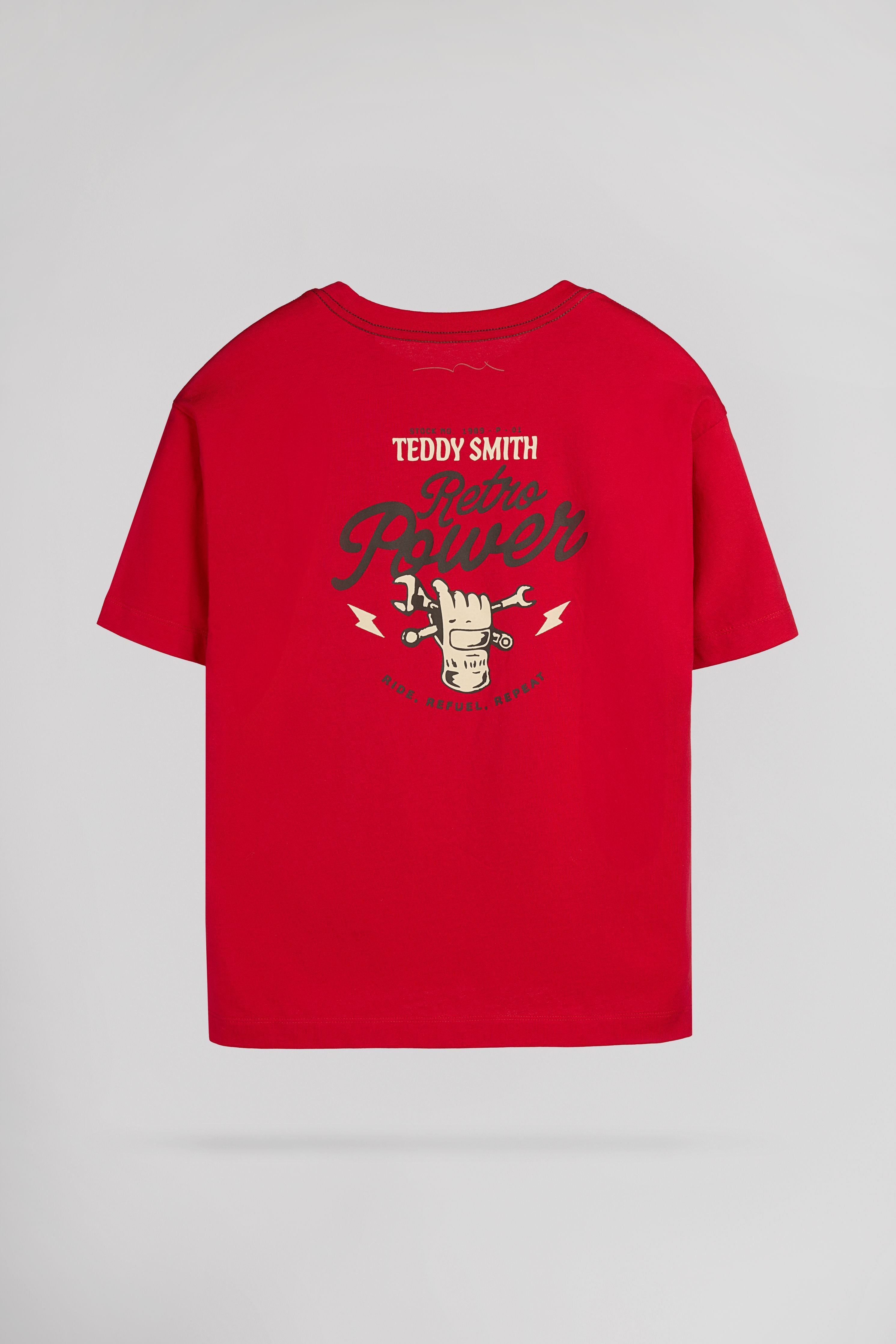 Teddy Smith T-Asha MC JR t-shirt rouge vif coton