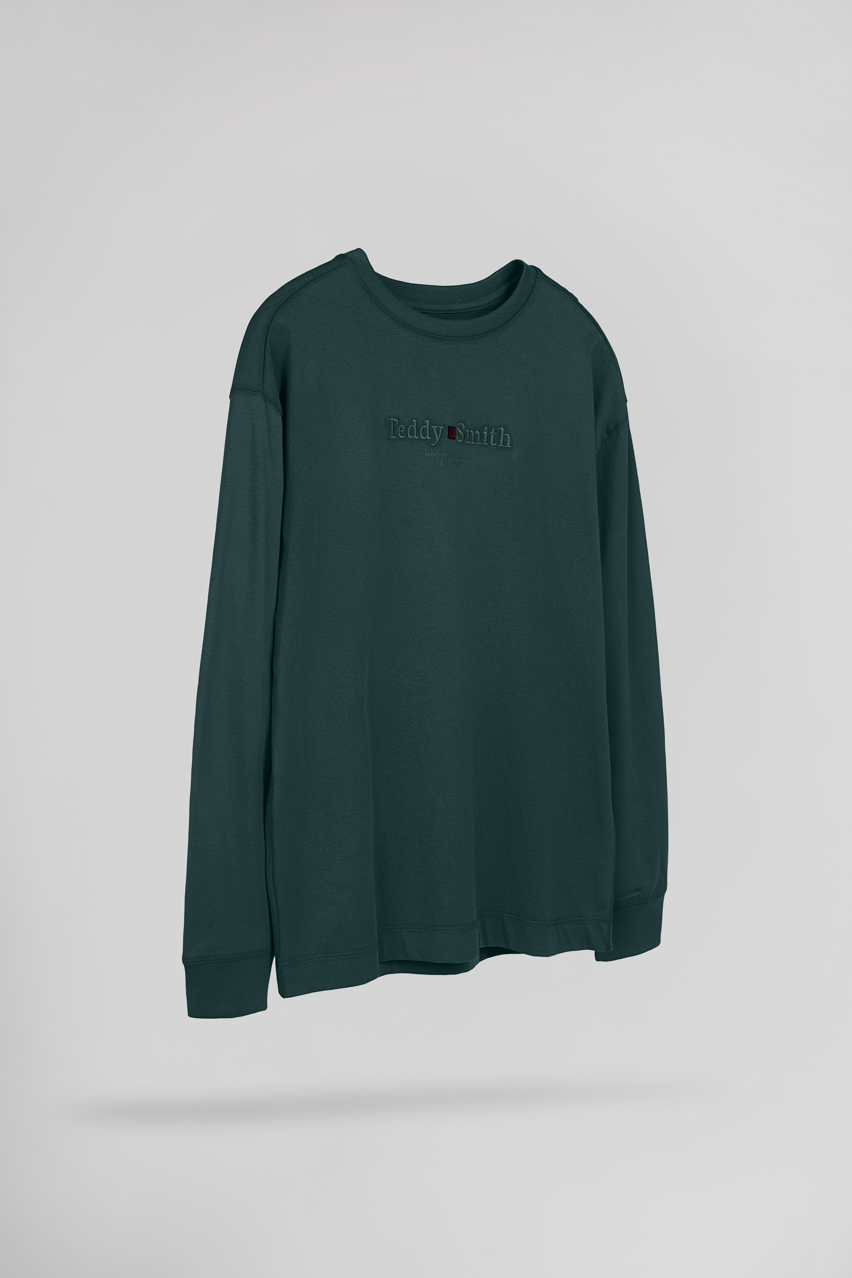 Teddy Smith T-Jim ML Jr T-shirt Vert Pin Garçon Coton