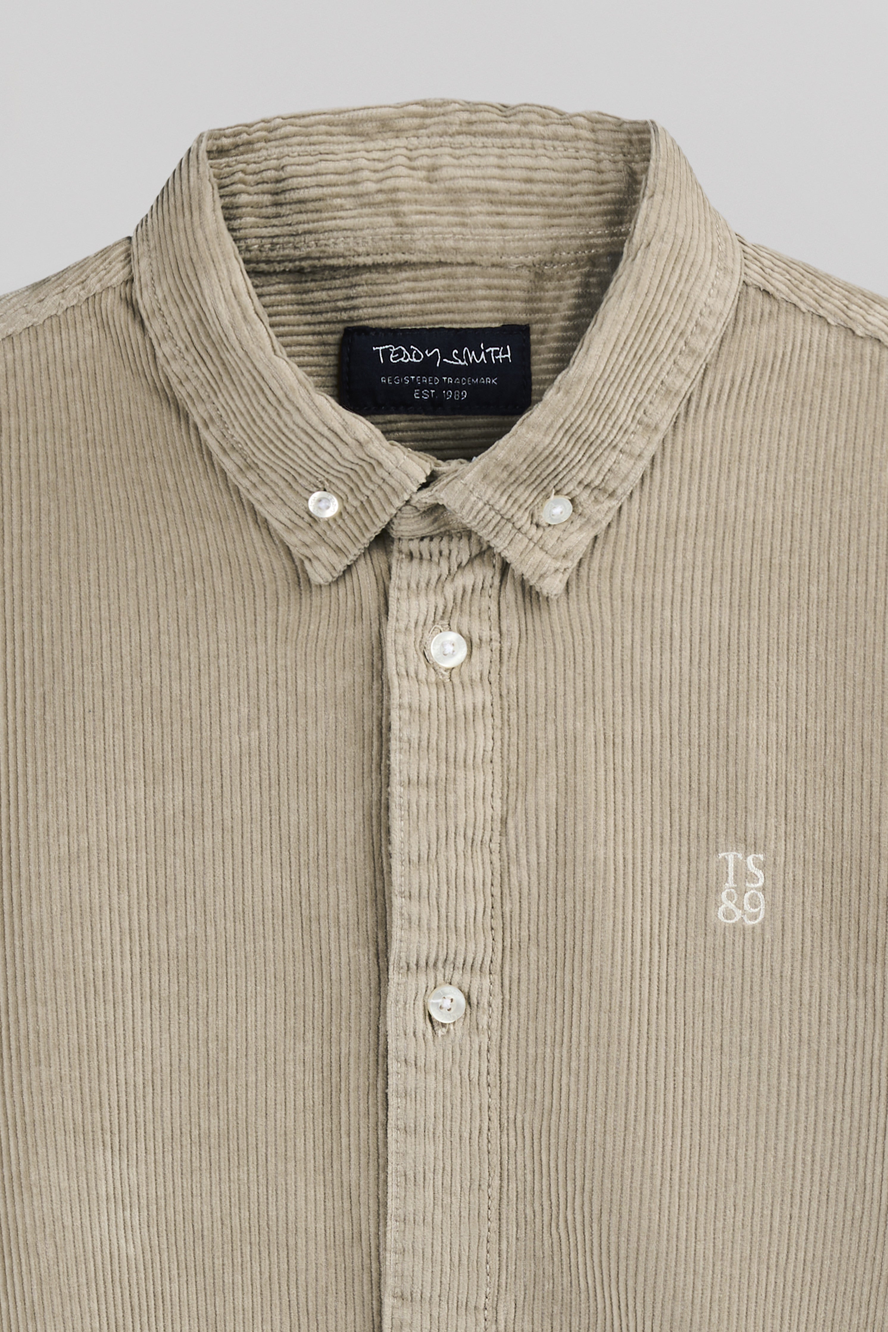 Teddy Smith C-Elton ML chemise velours wolf beige coton