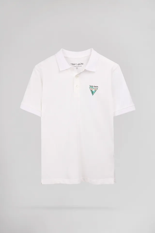 Teddy Smith P-LARY MC JR BLANC polo garcon coton