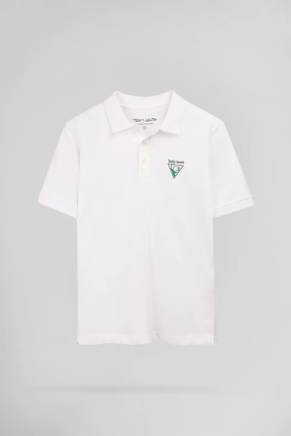 Teddy Smith P-LARY MC JR BLANC polo garcon coton