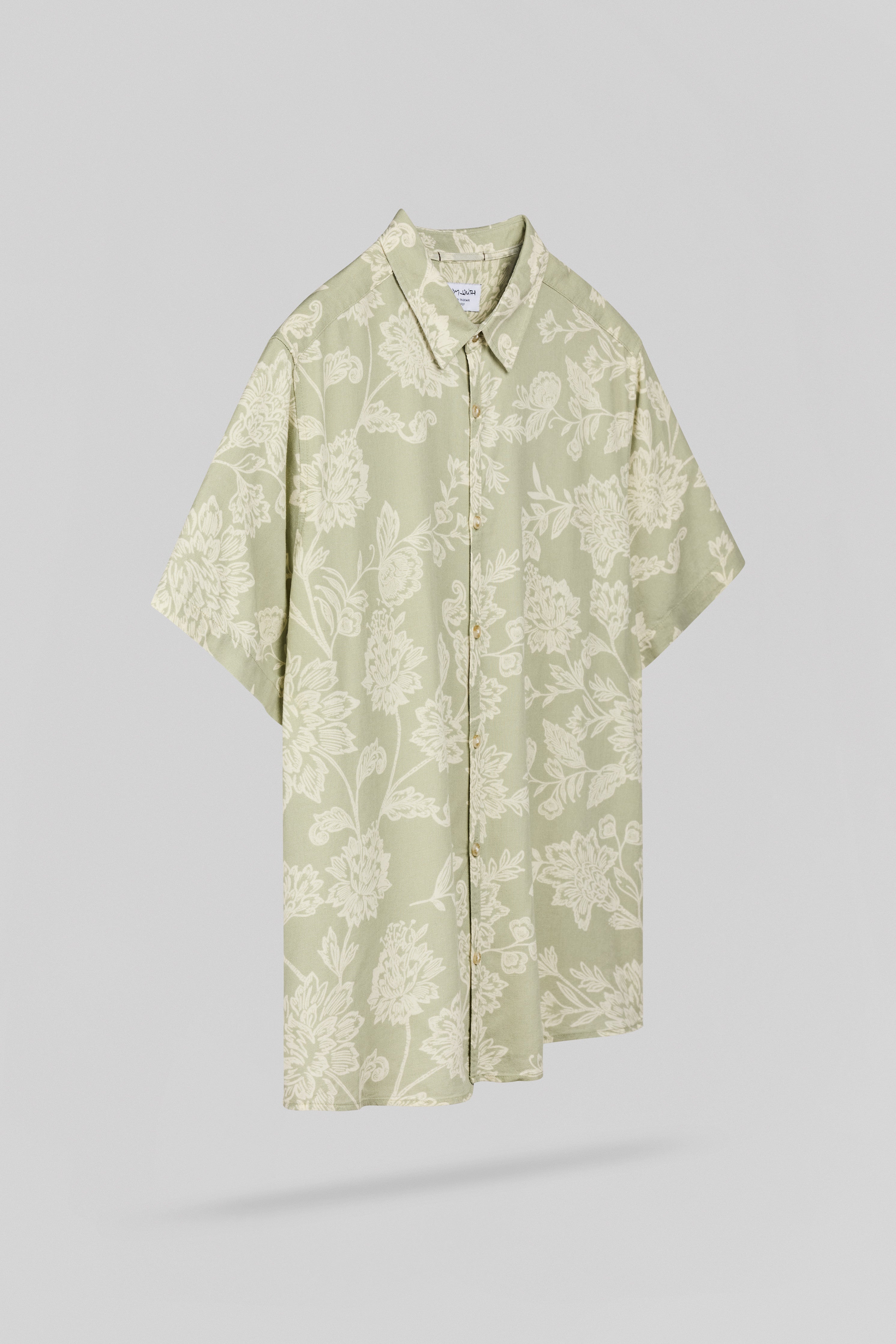 Teddy Smith C-Alberto chemise homme vert sauge lin