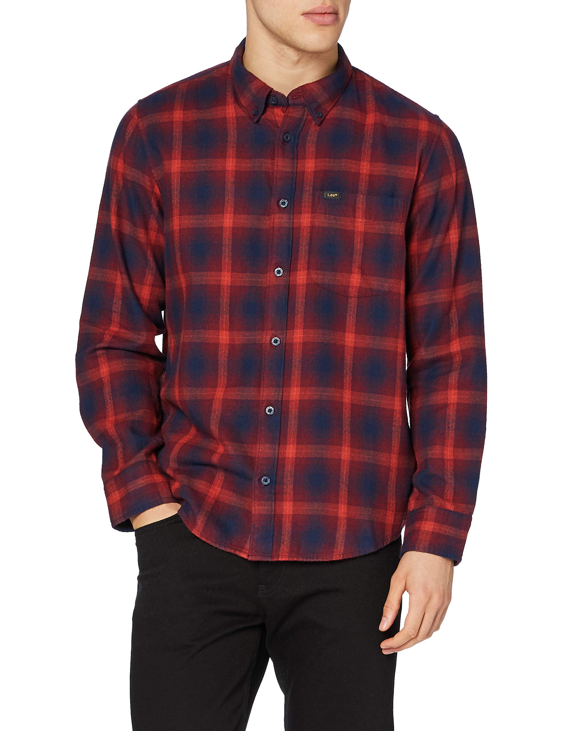 Lee Button Down chemise homme noir coton