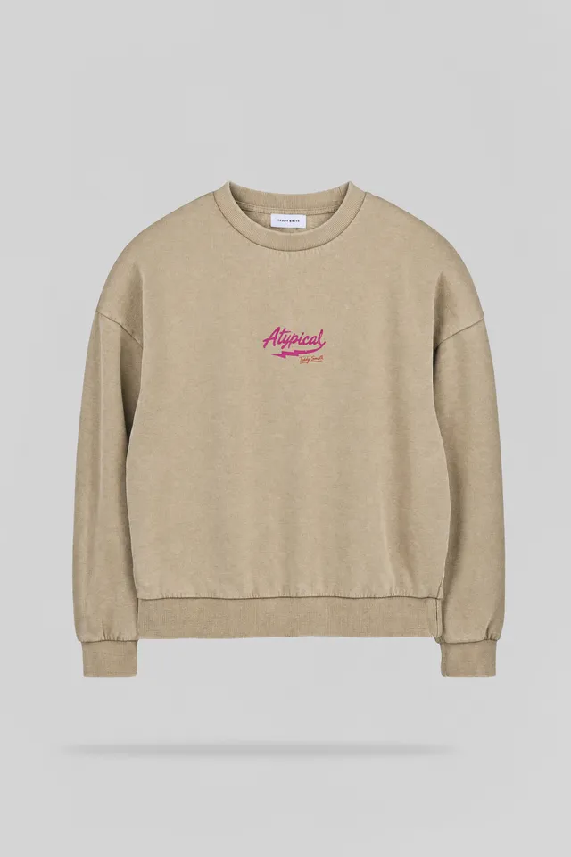 Teddy Smith S-Atypical RC sweat beige col rond femme
