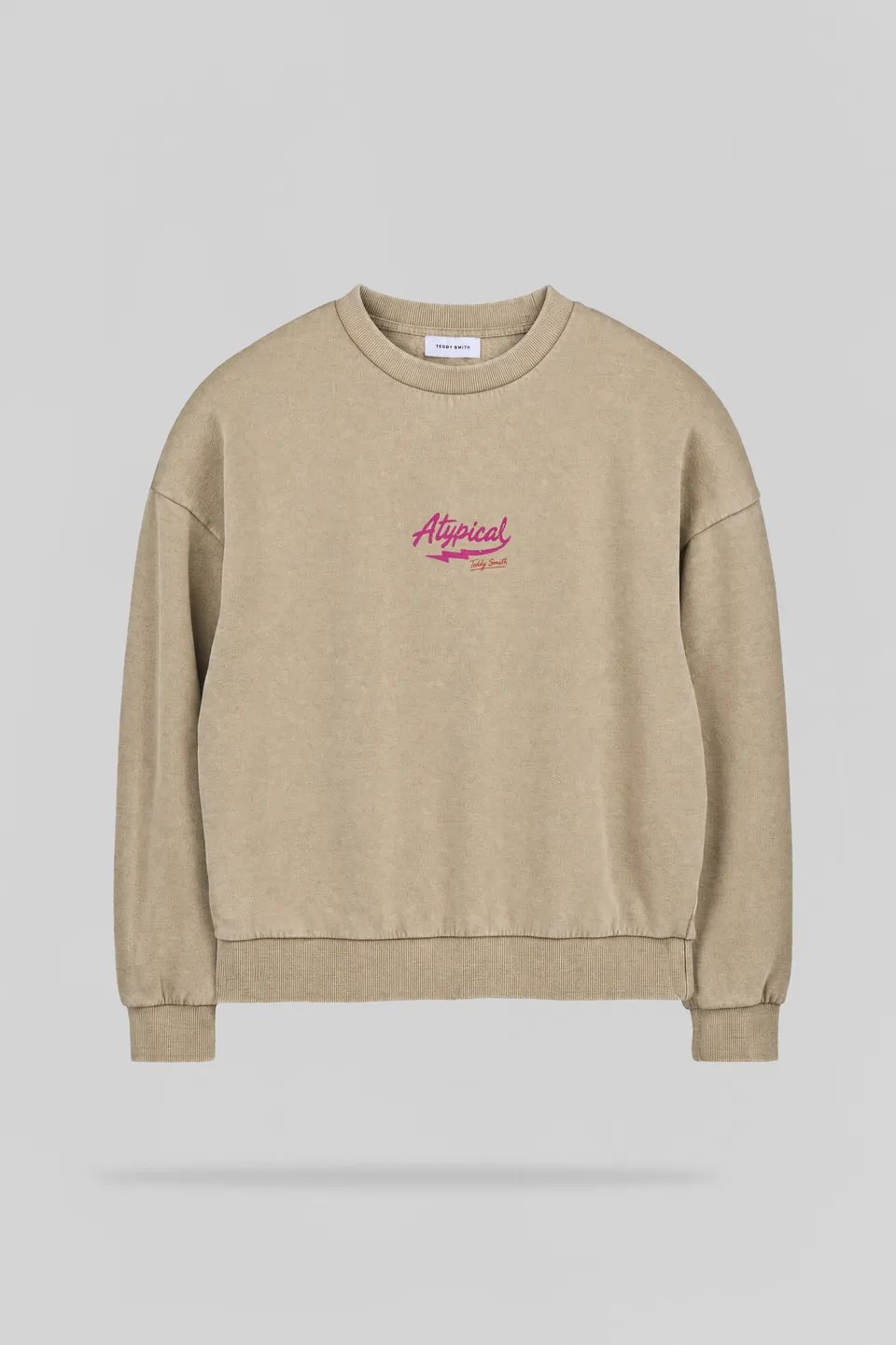 Teddy Smith S-Atypical RC sweat beige col rond femme