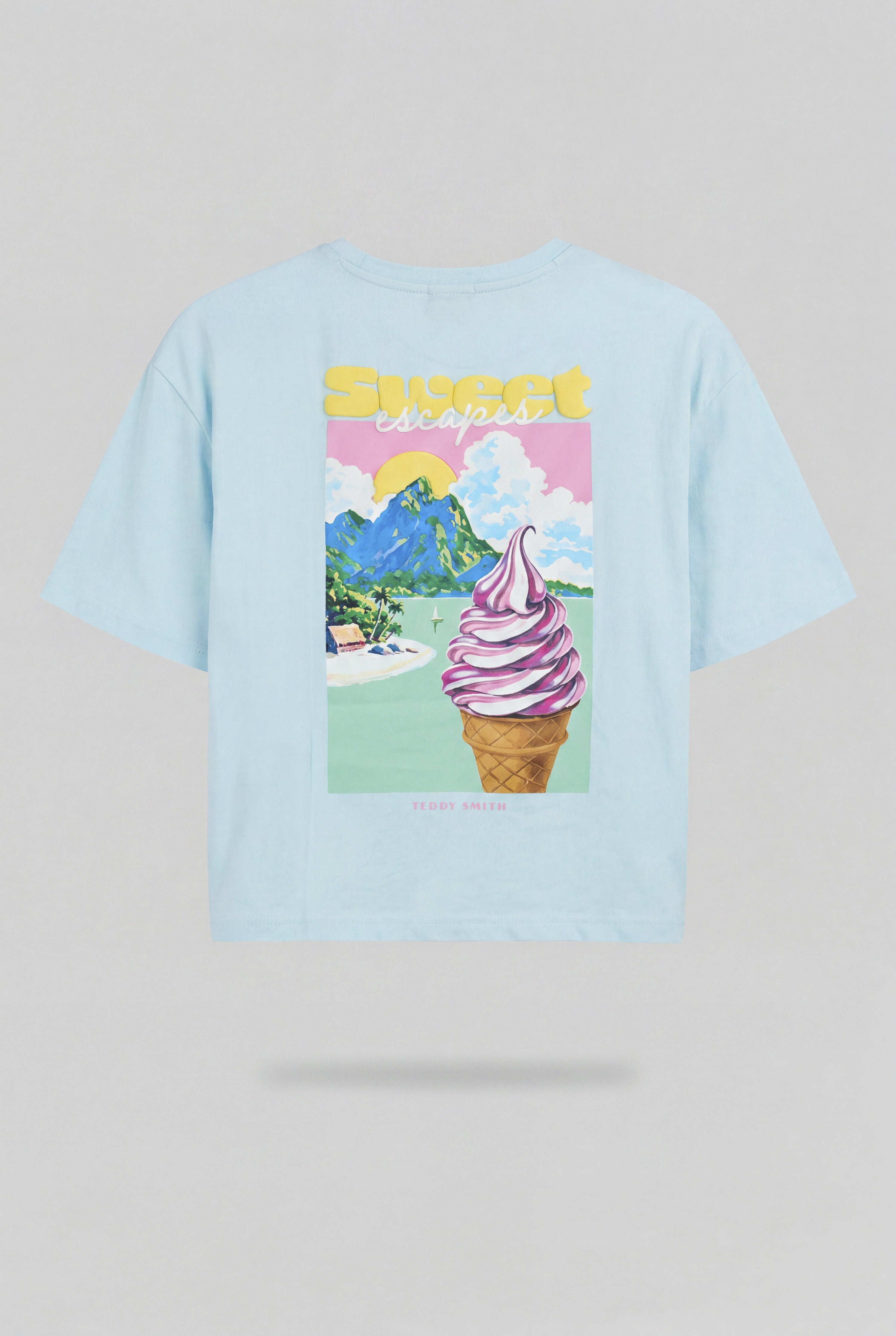 Teddy Smith T-Icy MC t-shirt oversize bleu lagon