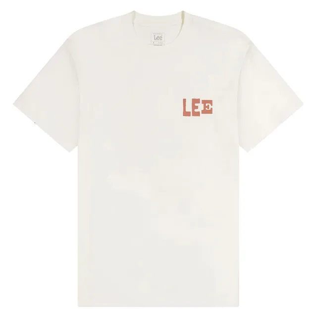 Lee Relaxed Graphic Tee t-shirt homme XL écru coton