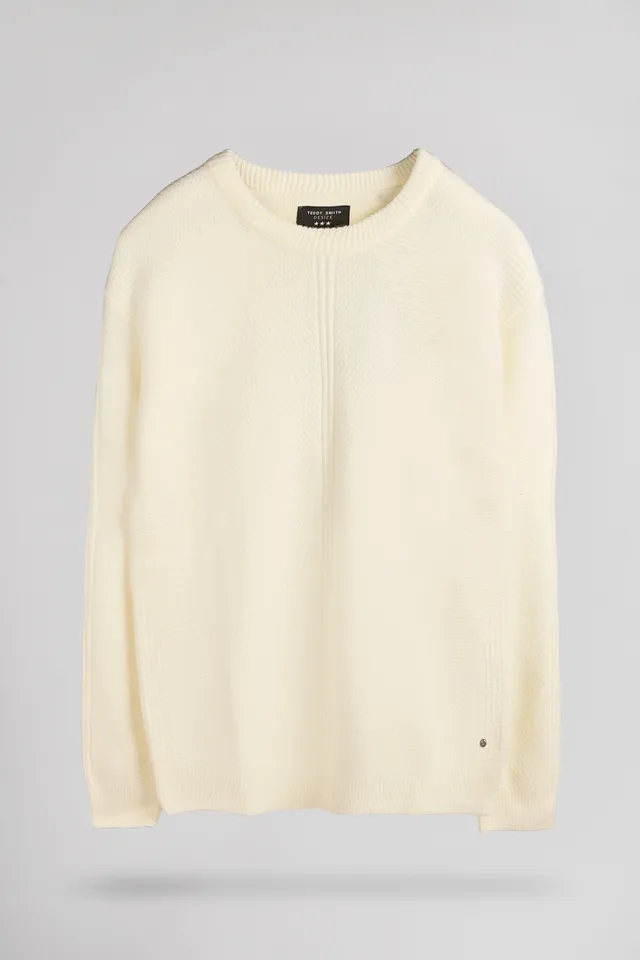 Teddy Smith P-Magnus pull col rond blanc