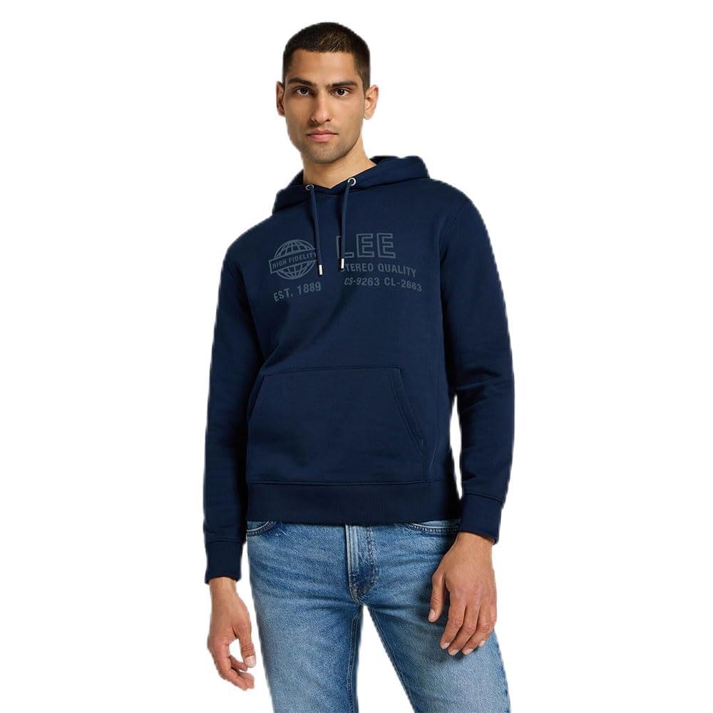 Lee Seasonal Hoodie sweat homme L bleu encre regular