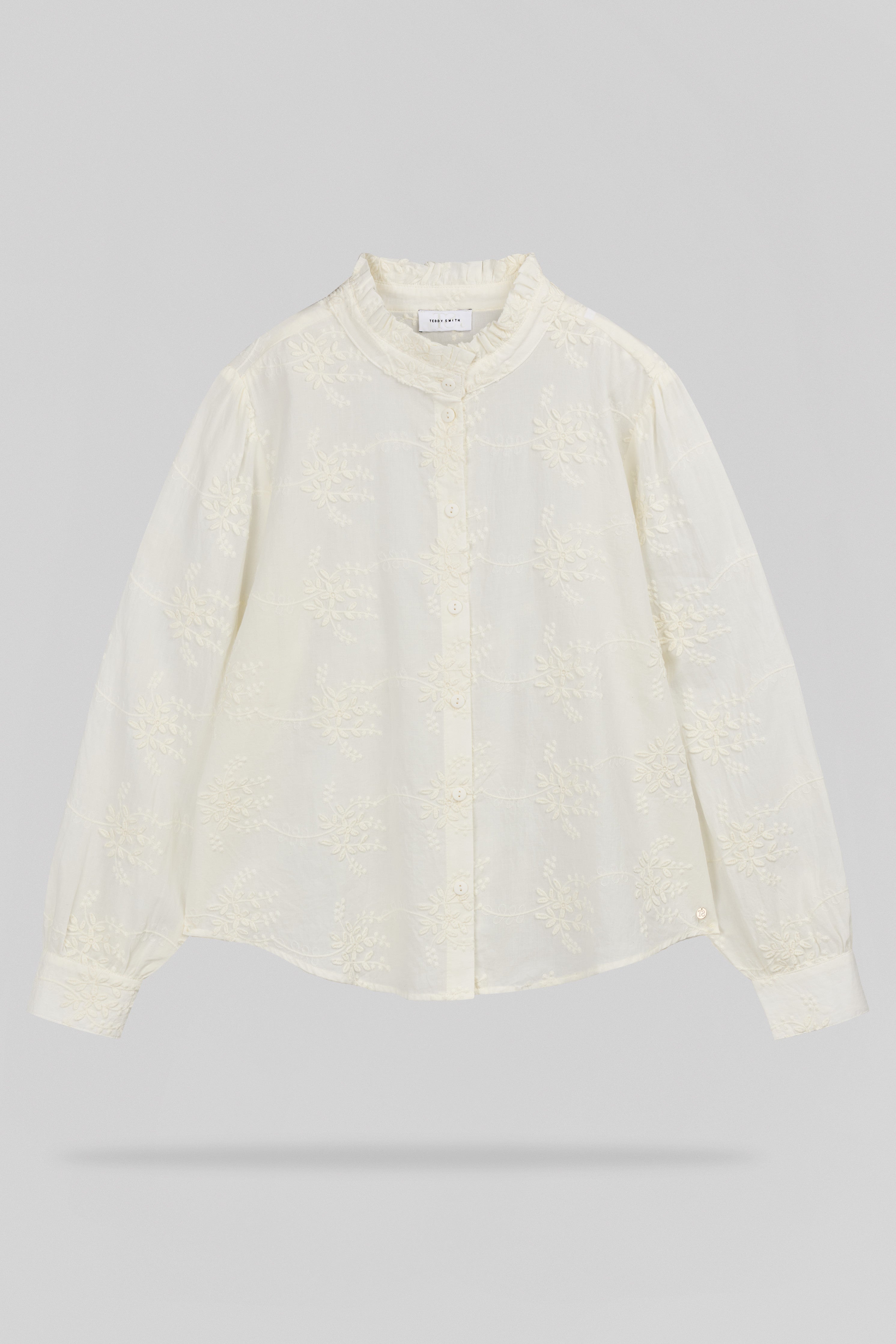 Teddy Smith C-Capucine chemise middle white broderie