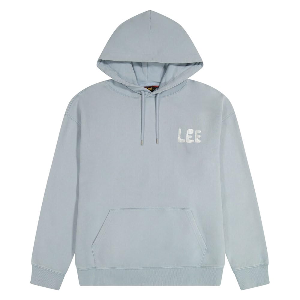 Lee Relaxed Graphic Hoodie sweat homme gris béton M