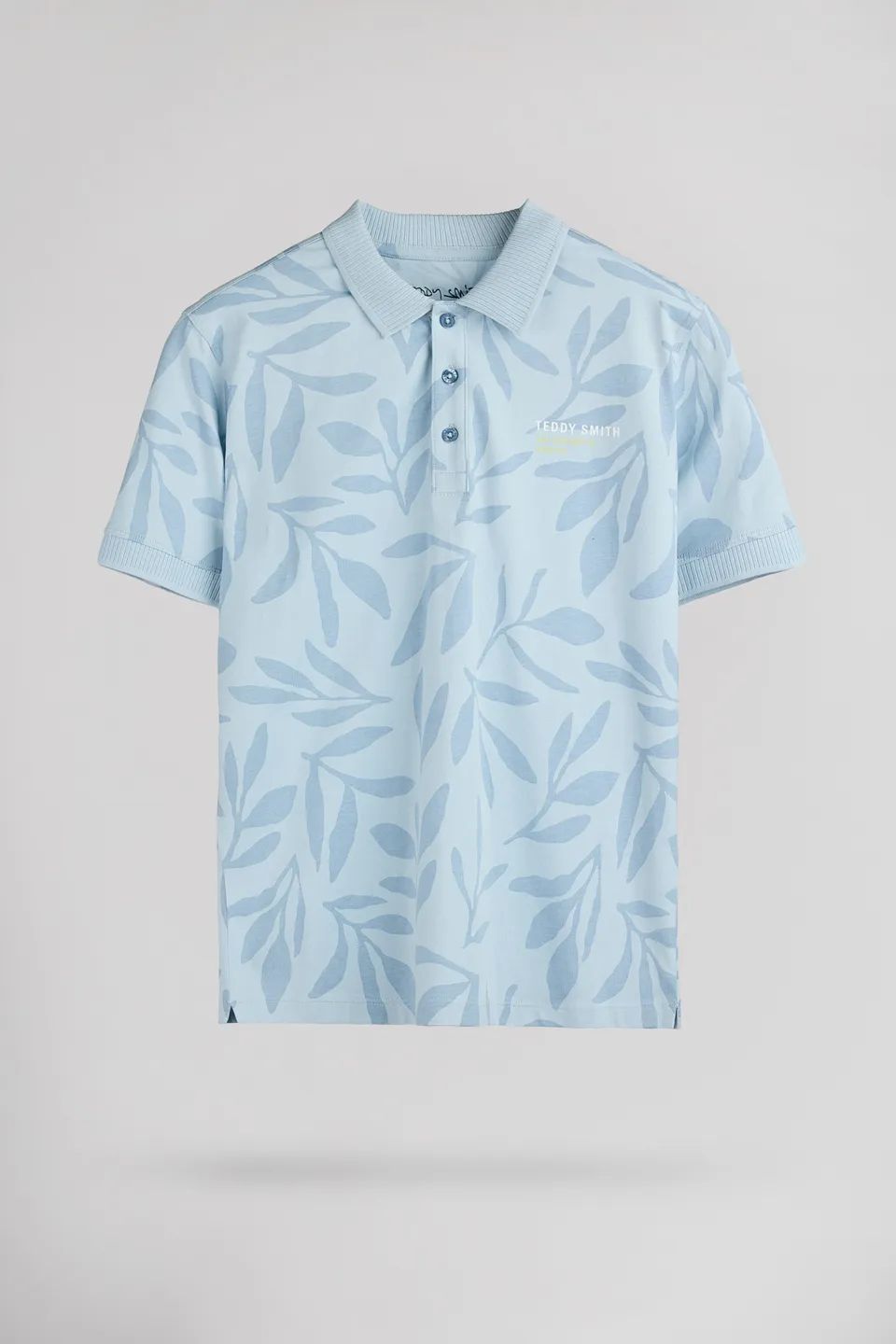 Teddy Smith P-Ares MC JR polo floral bleu pastel garçon
