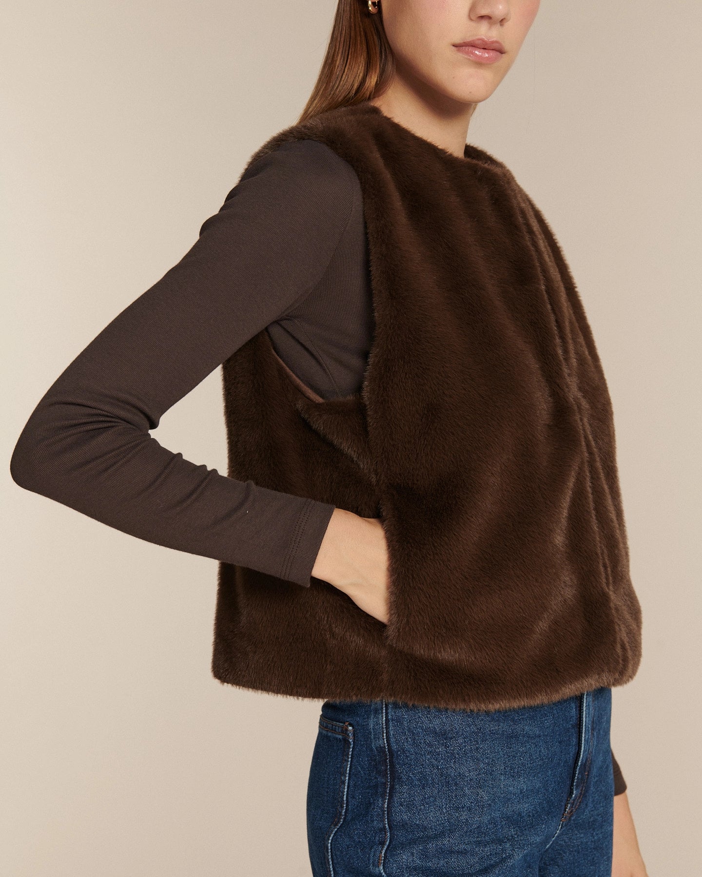 Labdip Baci gilet fausse fourrure mink paddington